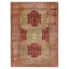 Antique Pure Silk Herekeh Rug - Size: 4'10x3'6
