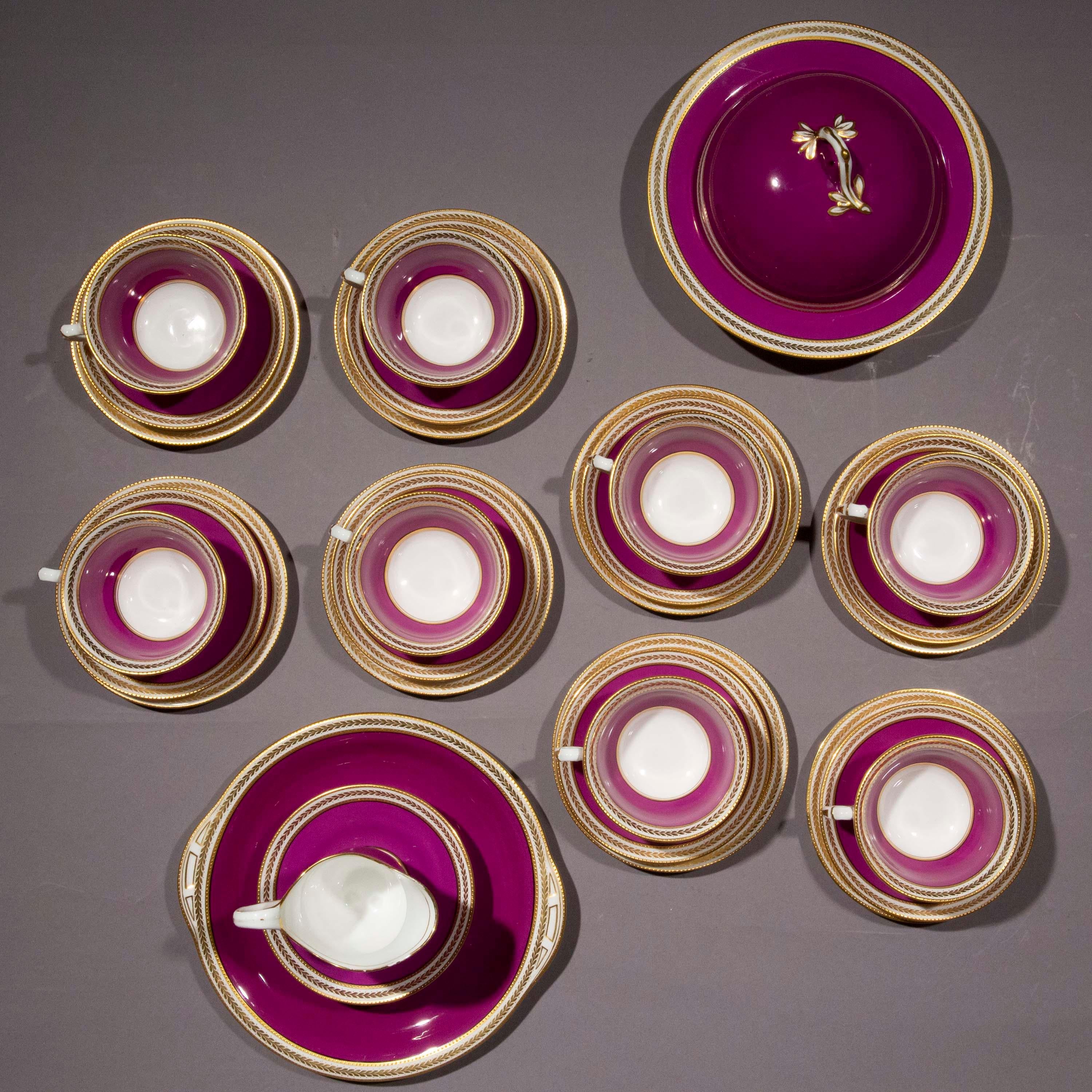 purple tea set