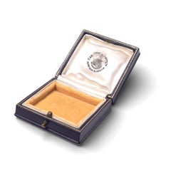 Antike lila Leder-Schmuckkiste, frühes 20.