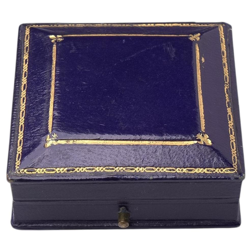 Antique Purple Leather Jewellery Box, Early 20th Century