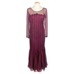 Antikes lila Seidenkleid