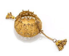 Antique Purse Micro Mosaics Painting Gilt Metal Gold France