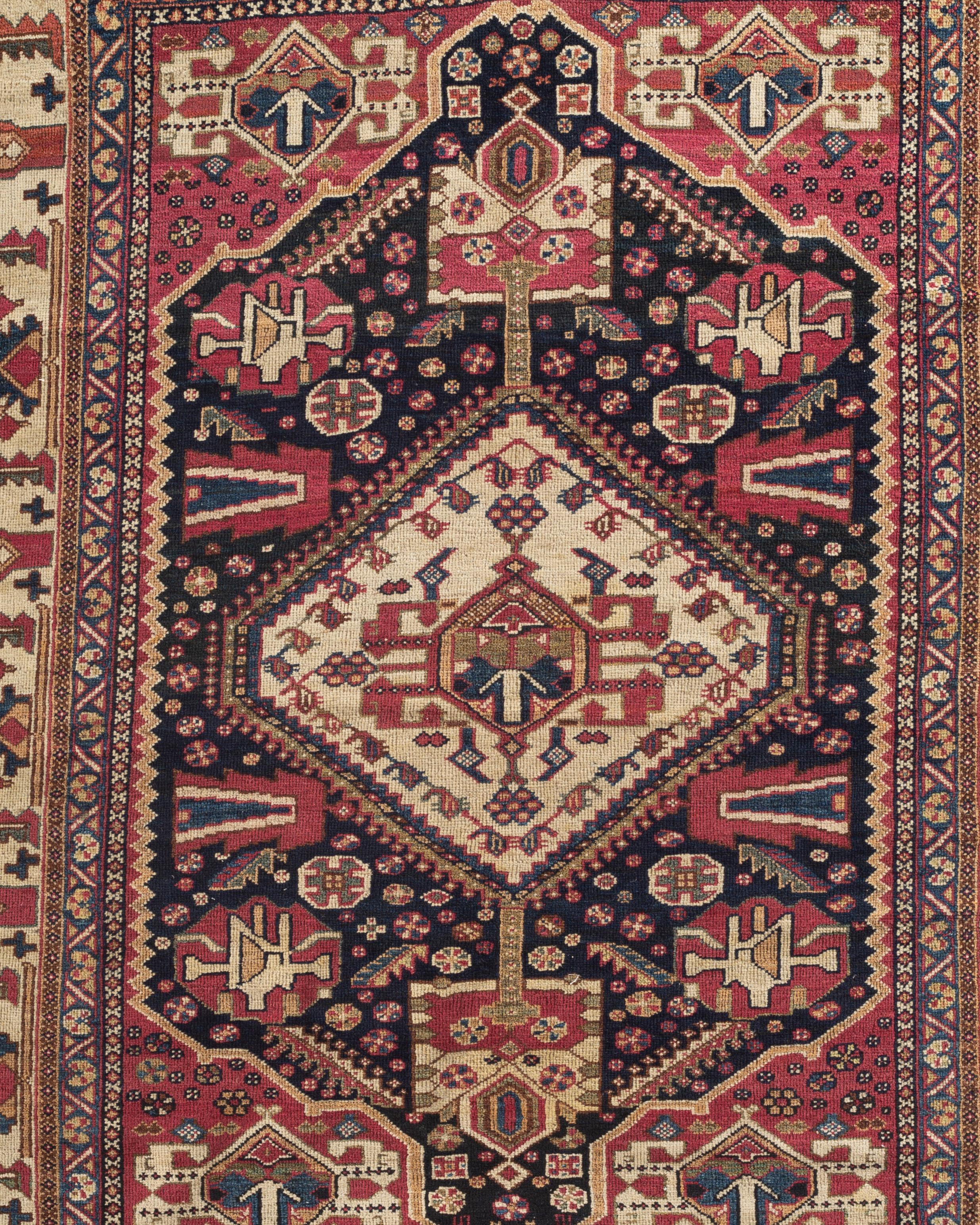 Persian Antique Qashgai Rug, circa 1880 For Sale