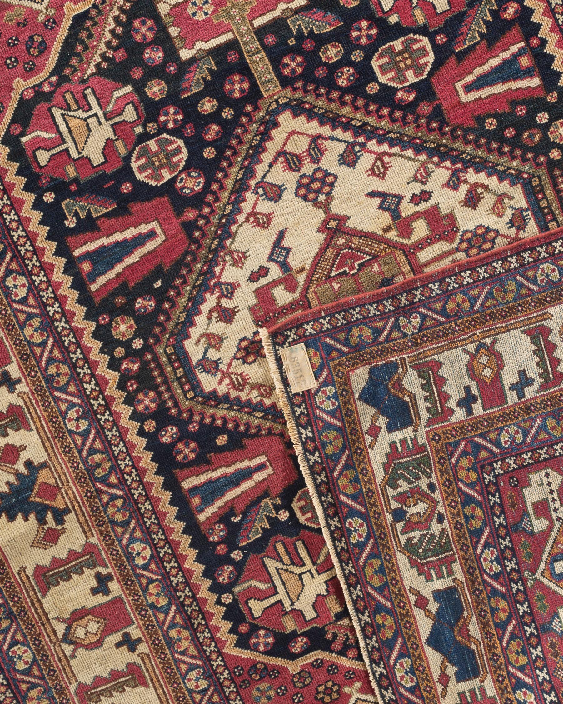 19th Century Antique Qashgai Rug, circa 1880 For Sale