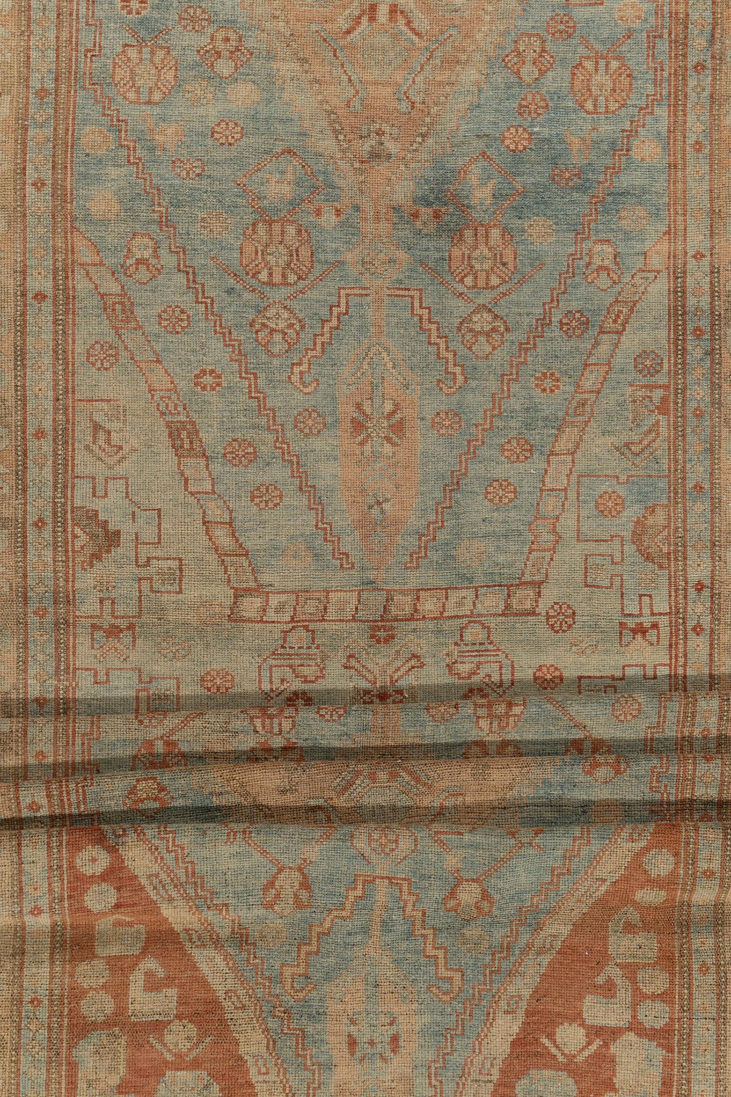 Hand-Knotted Antique Qashgai Runner 4' X 14'5 For Sale