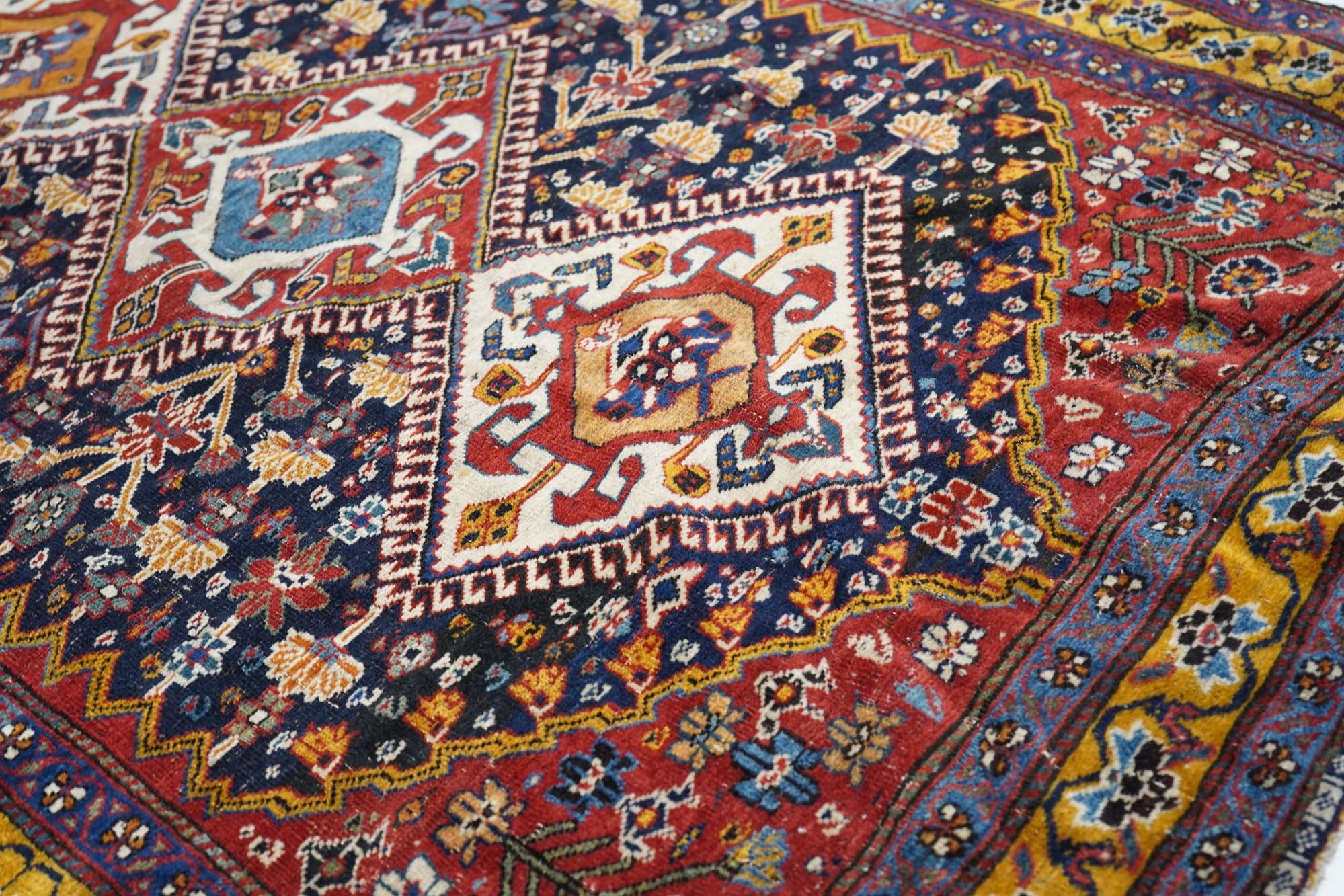 Wool Antique Qashkai Rug For Sale