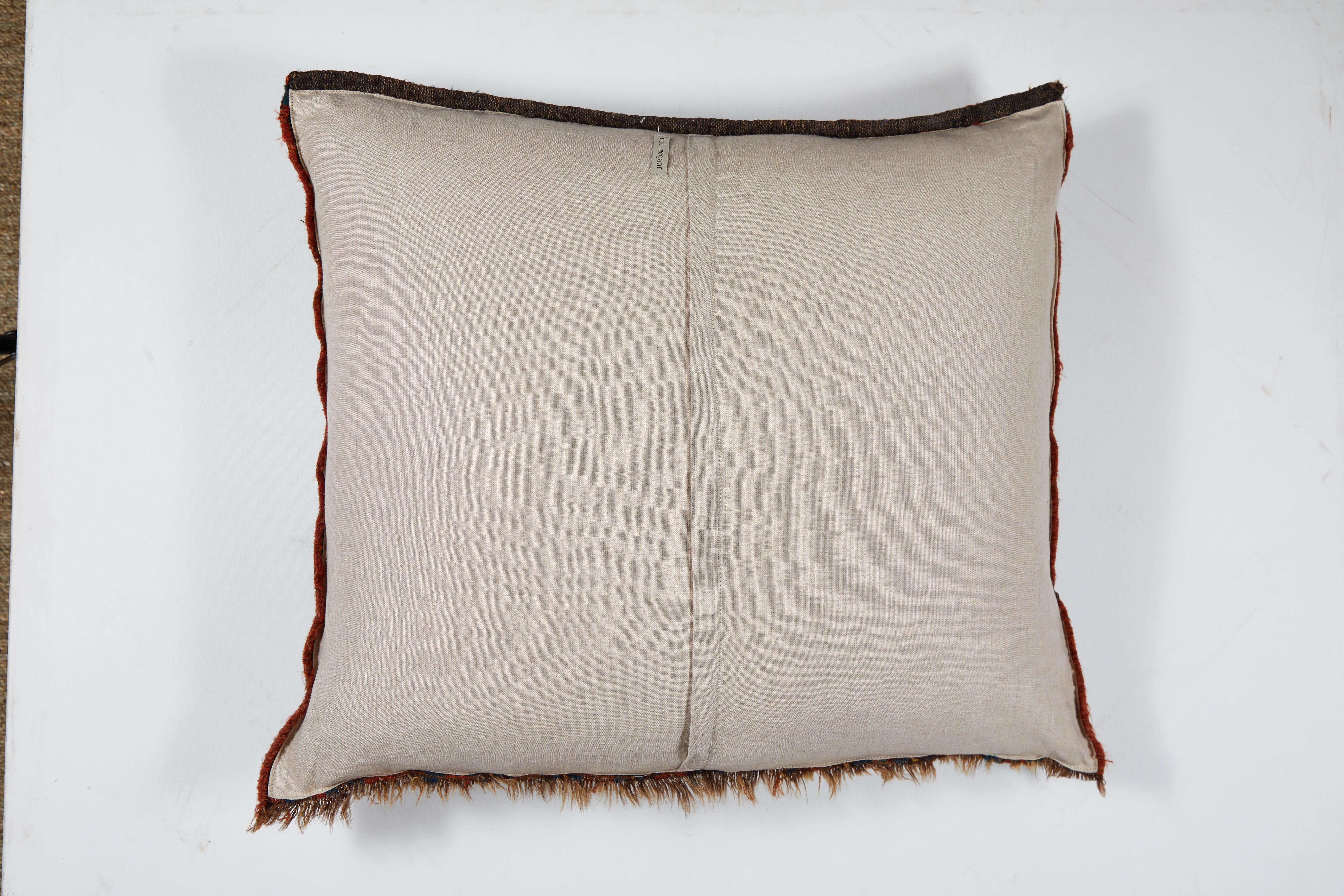 19th Century Antique Qashqai Bag Face Pillow For Sale