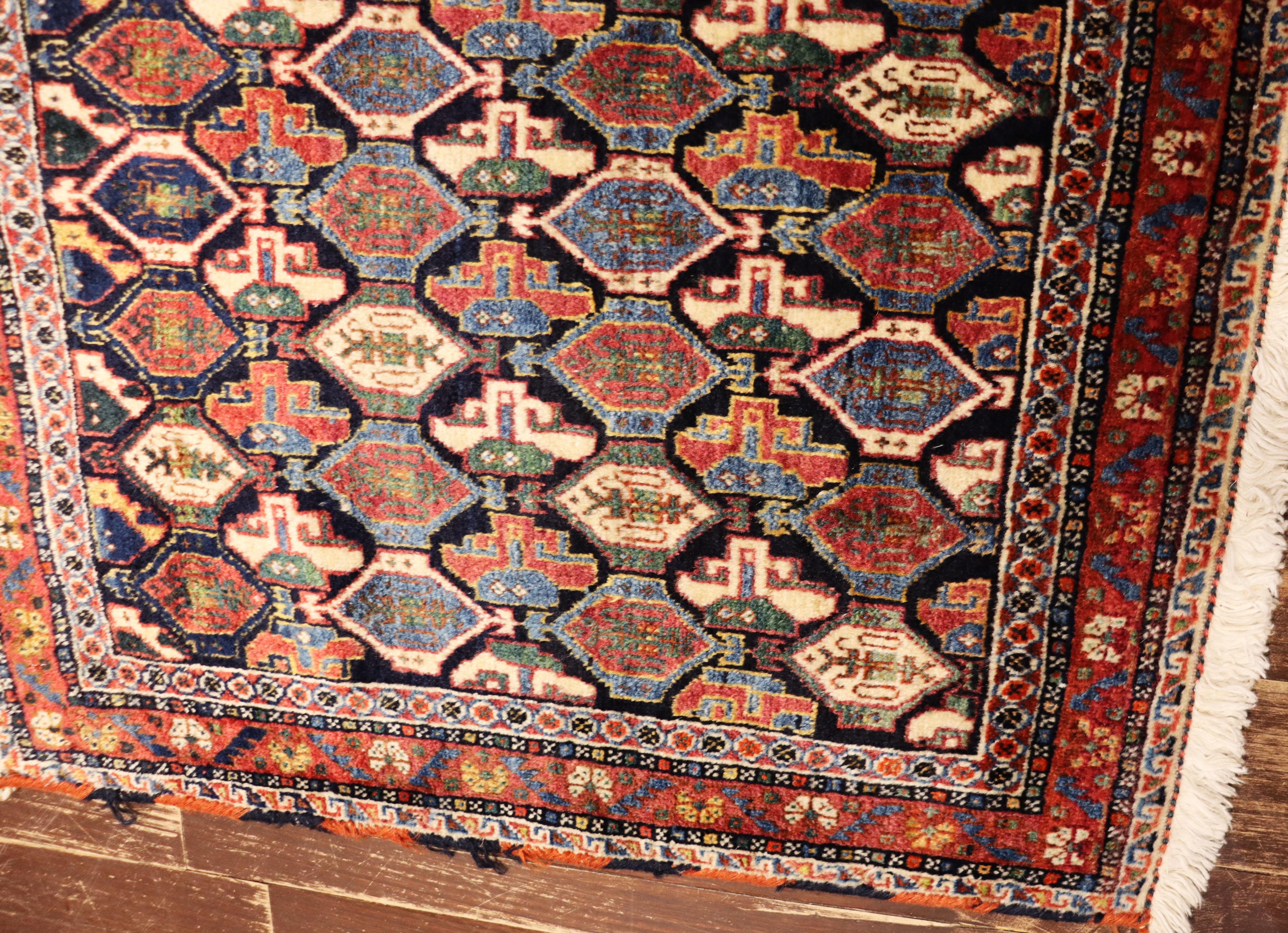 Hand-Knotted Antique Qashqai bag/ Rug, Unusual For Sale