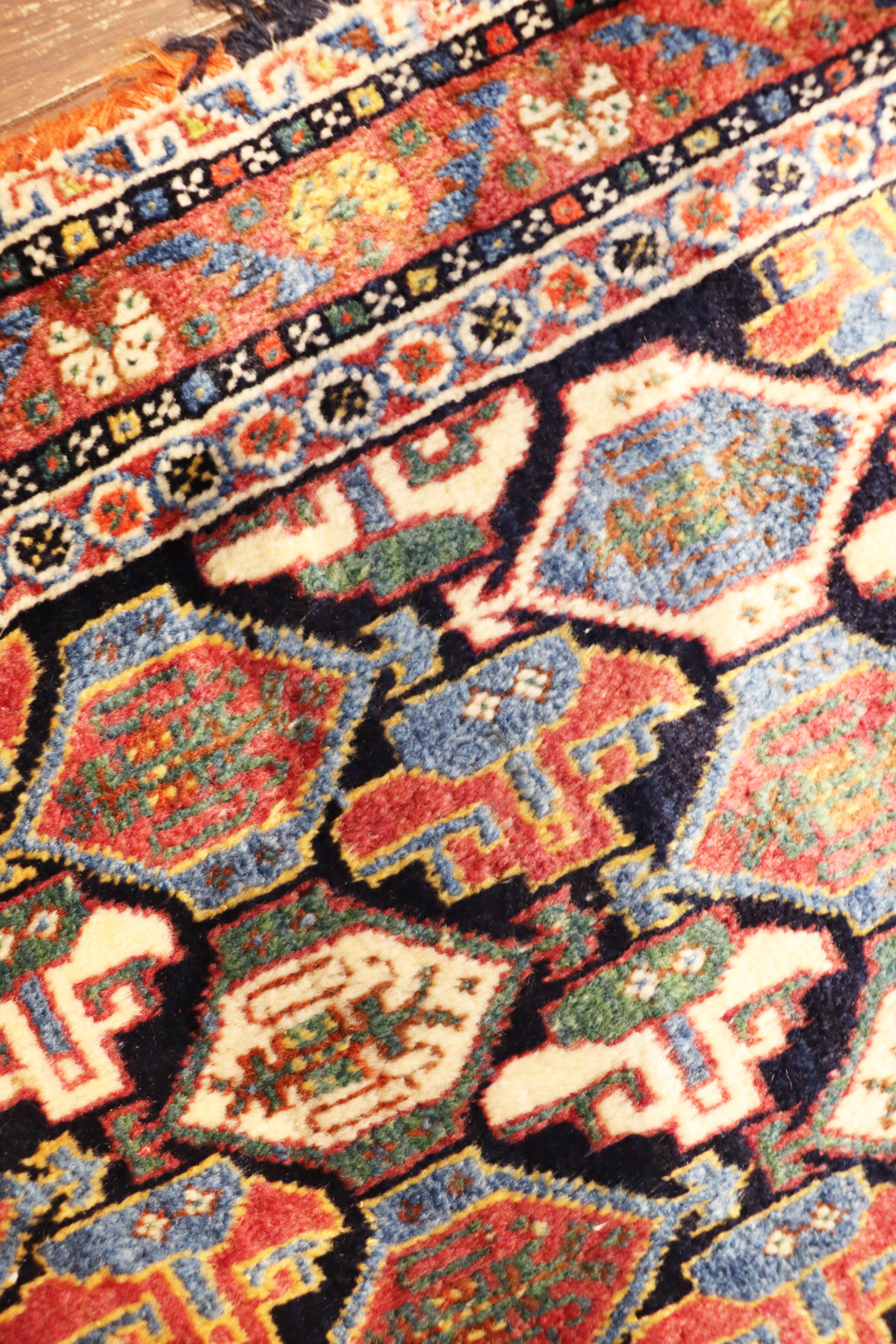 Wool Antique Qashqai bag/ Rug, Unusual For Sale