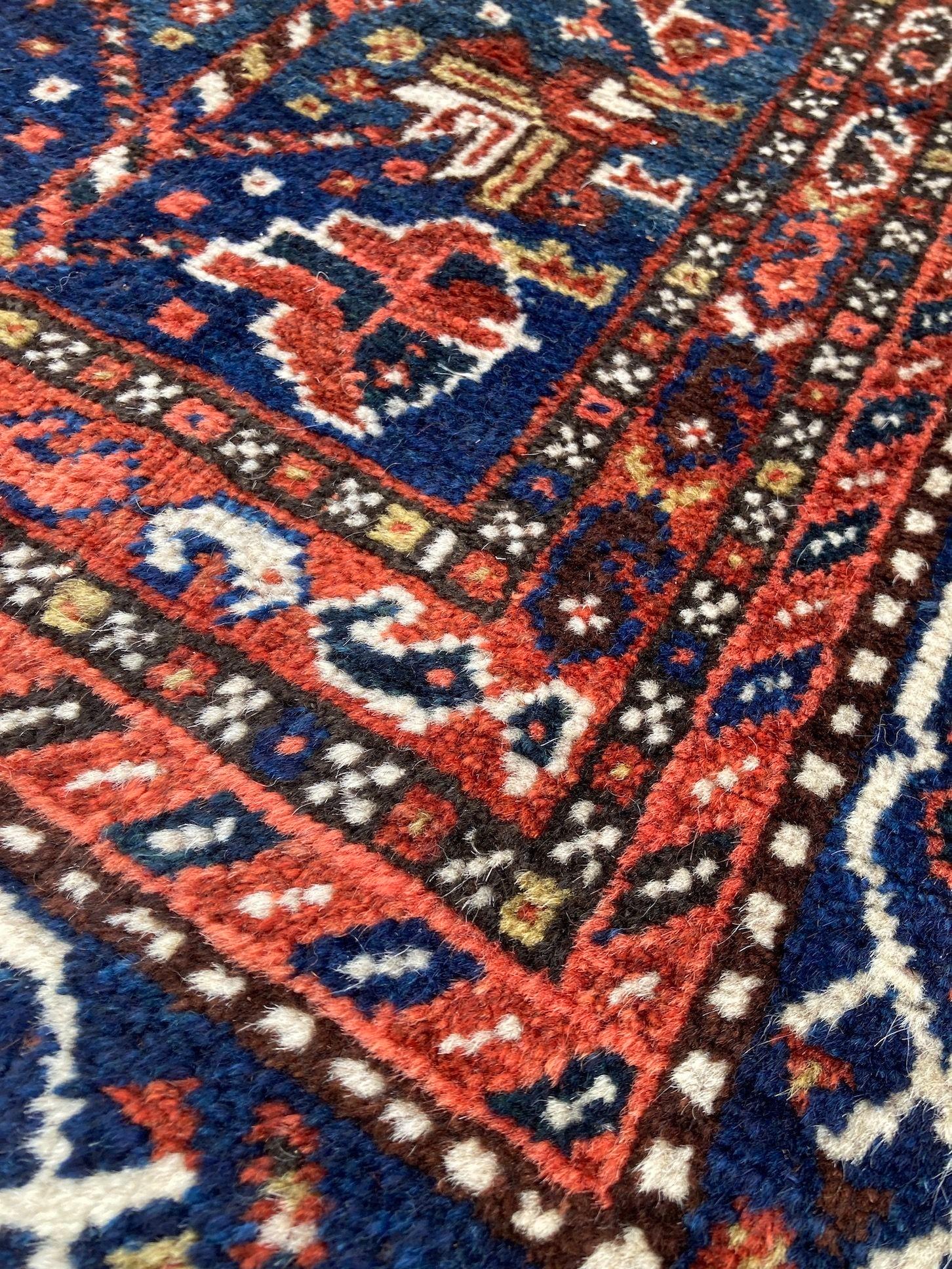 Antique Qashqai Carpet 3.35m x 2.35m For Sale 5