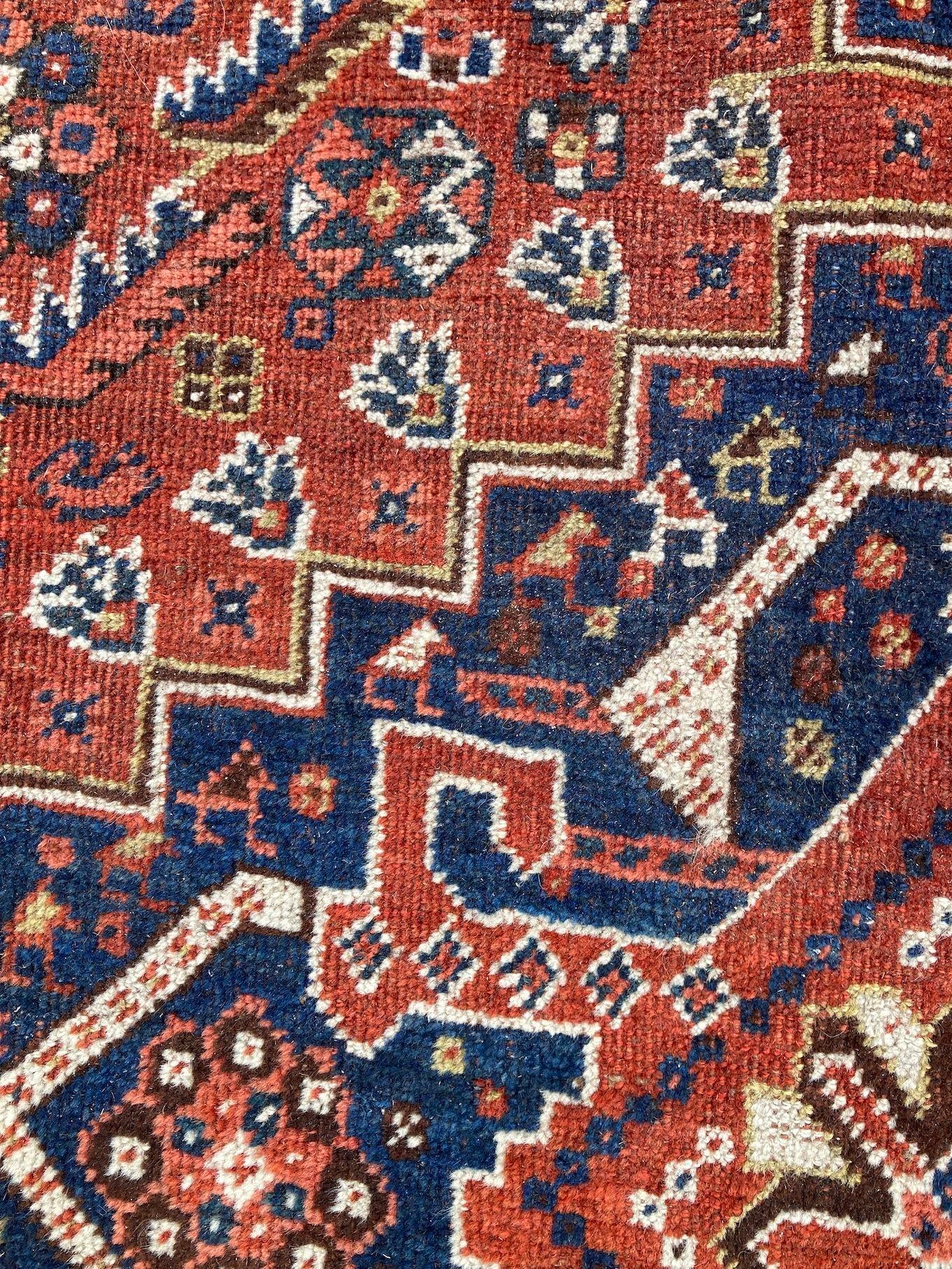 Antique Qashqai Carpet 3.35m x 2.35m For Sale 11