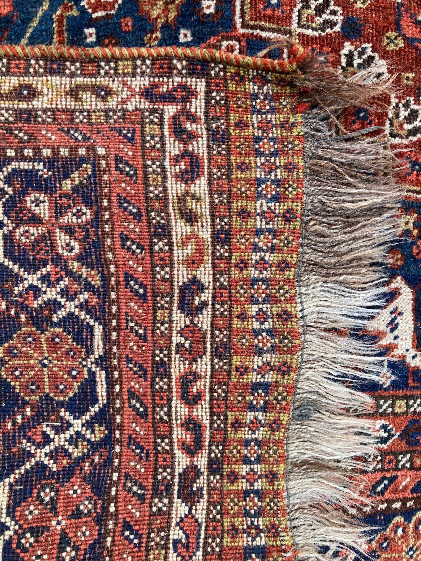 Antique Qashqai Carpet 3.35m x 2.35m For Sale 14