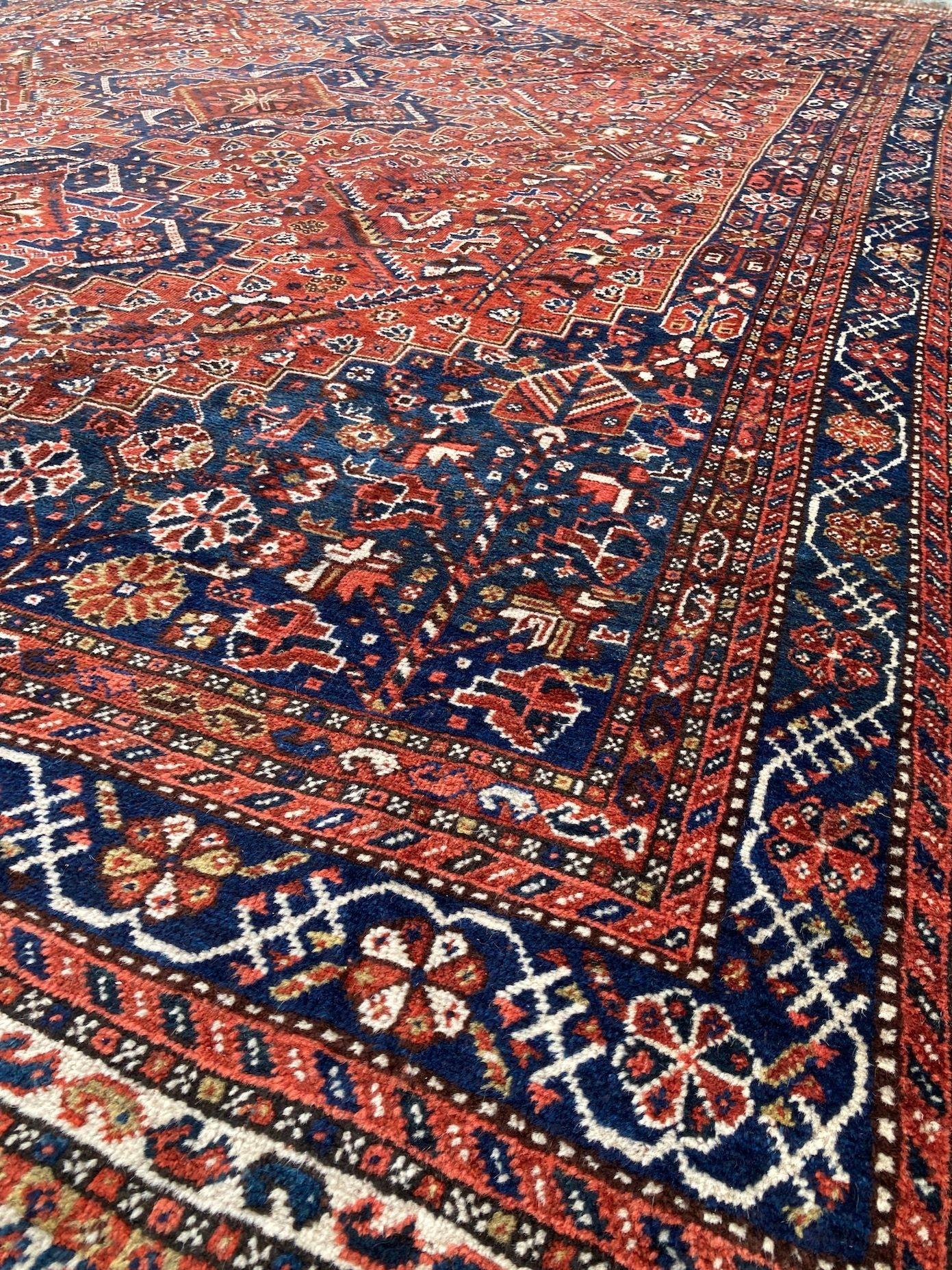 Antiker Qashqai-Teppich 3,35 m x 2,35 m im Angebot 4