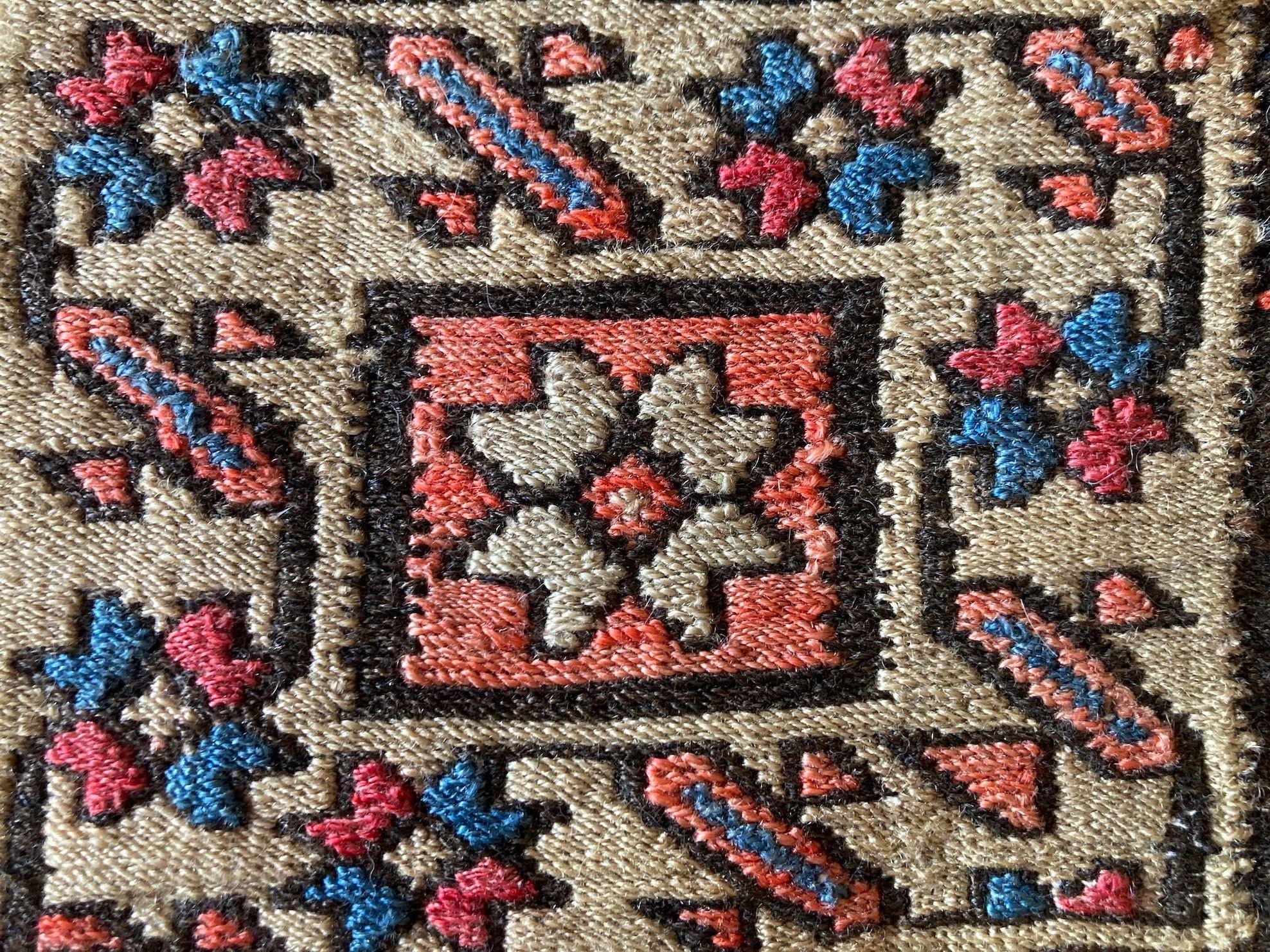 Wool Antique Qashqai Chanteh 0.17m x 0.19m For Sale
