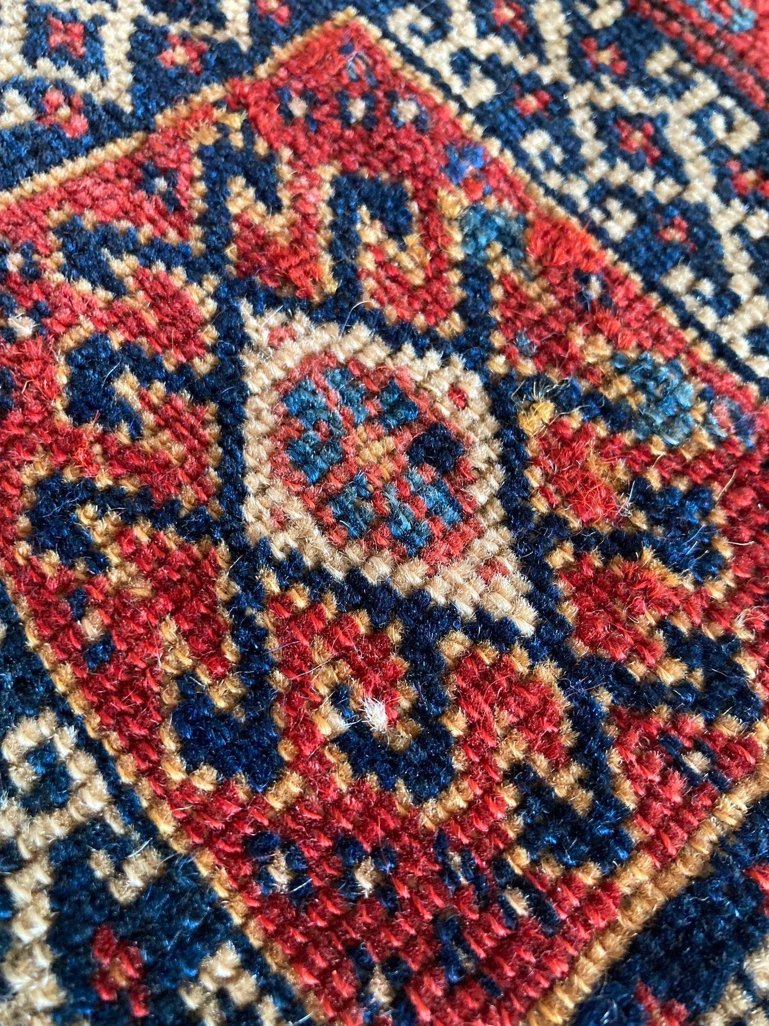 Wool Antique Qashqai Chanteh 0.19m x 0.22m For Sale