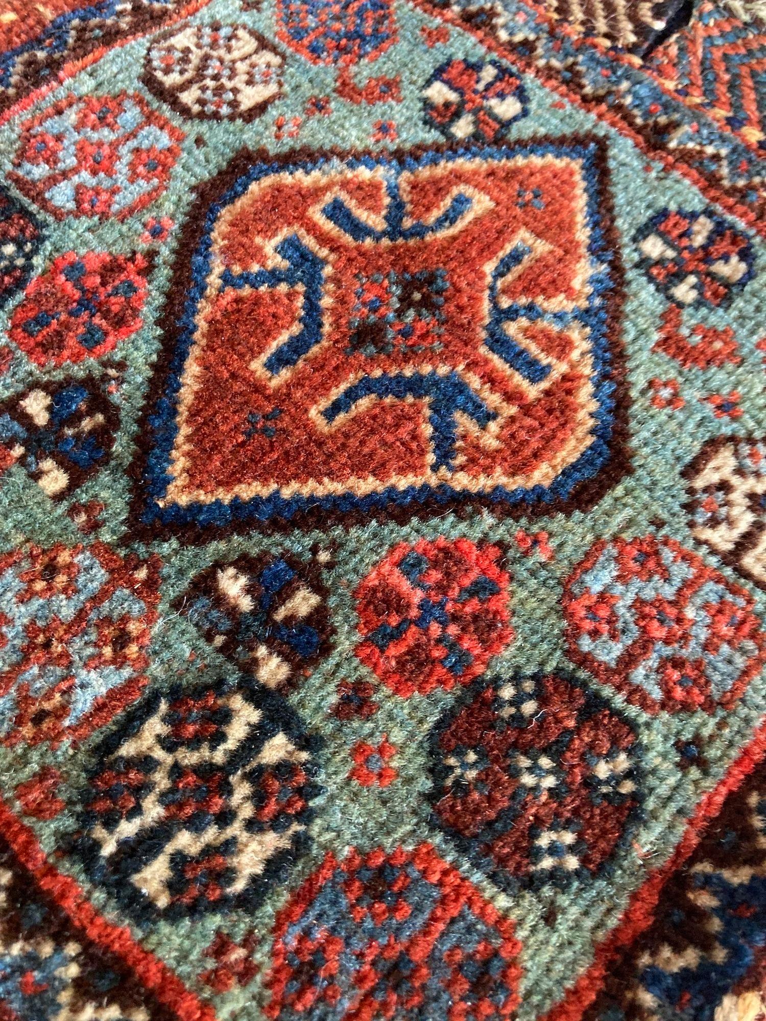 Wool Antique Qashqai Chanteh 0.30m x 0.27m For Sale