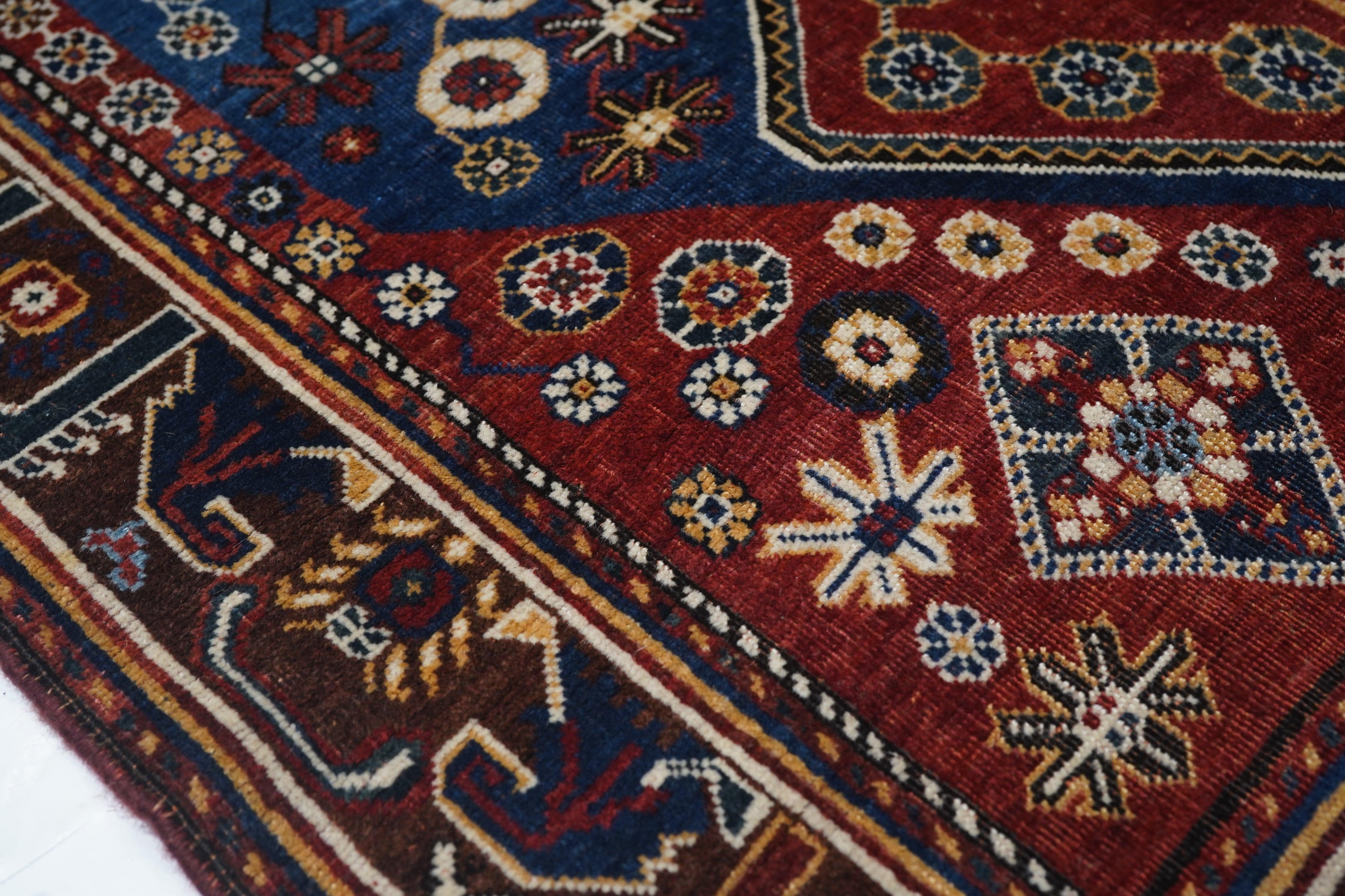 Wool Antique Qashqai Kashkai Persian Rug For Sale
