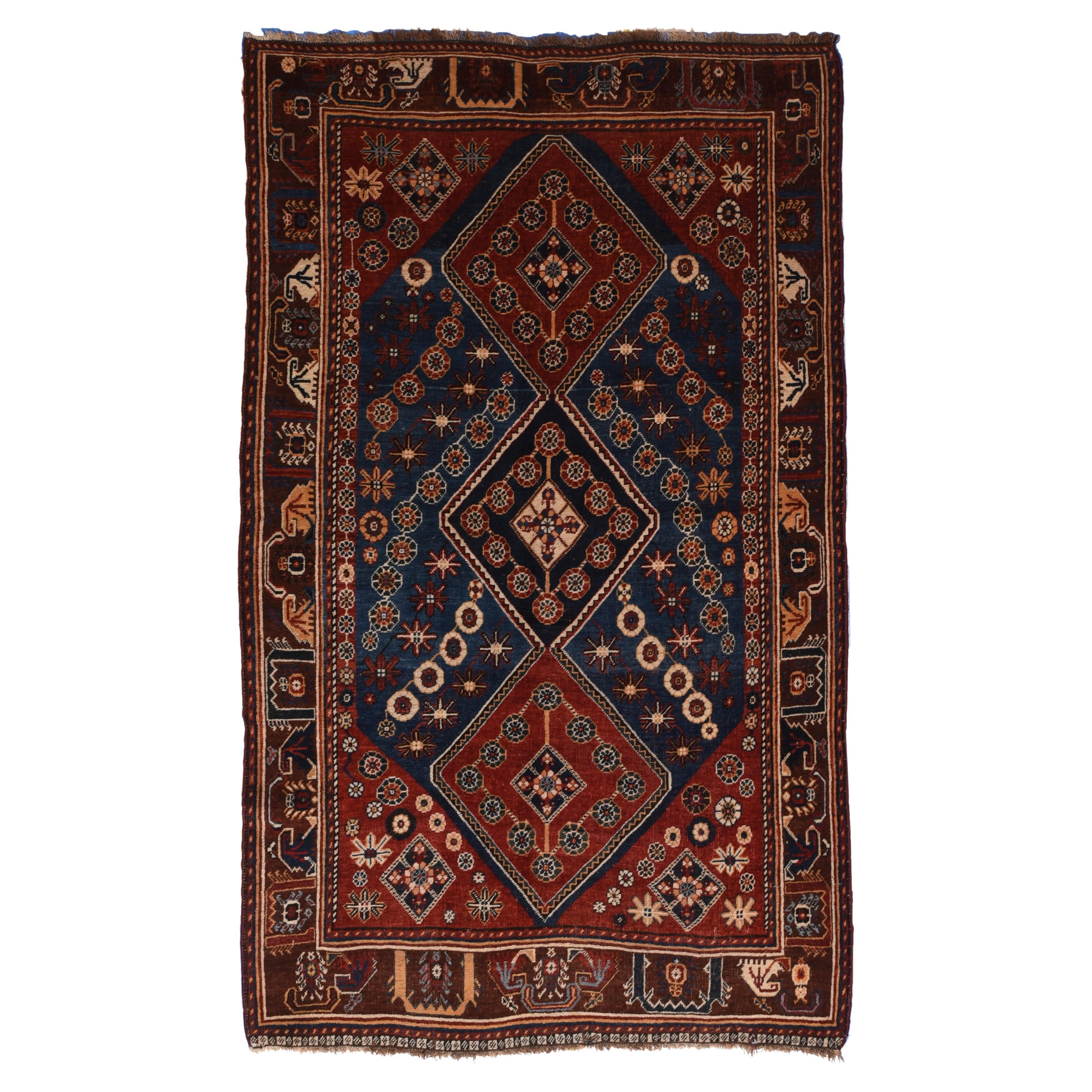 Antique Qashqai Kashkai Persian Rug For Sale