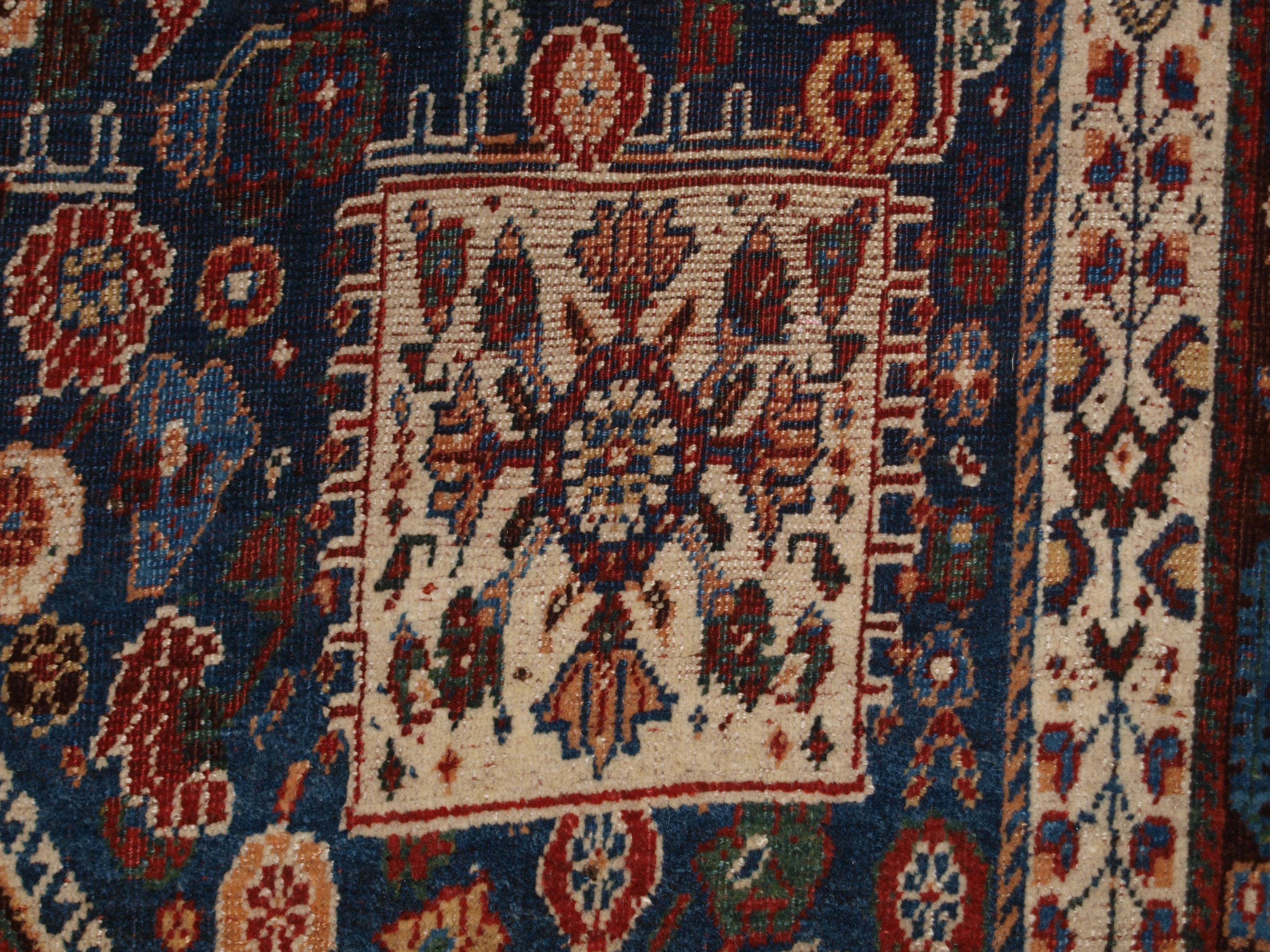 Antiker Gaschgai-Kaschkuli-Teppich mit ganzflächigem kleinem Blumenmuster, um 1900 im Angebot 6