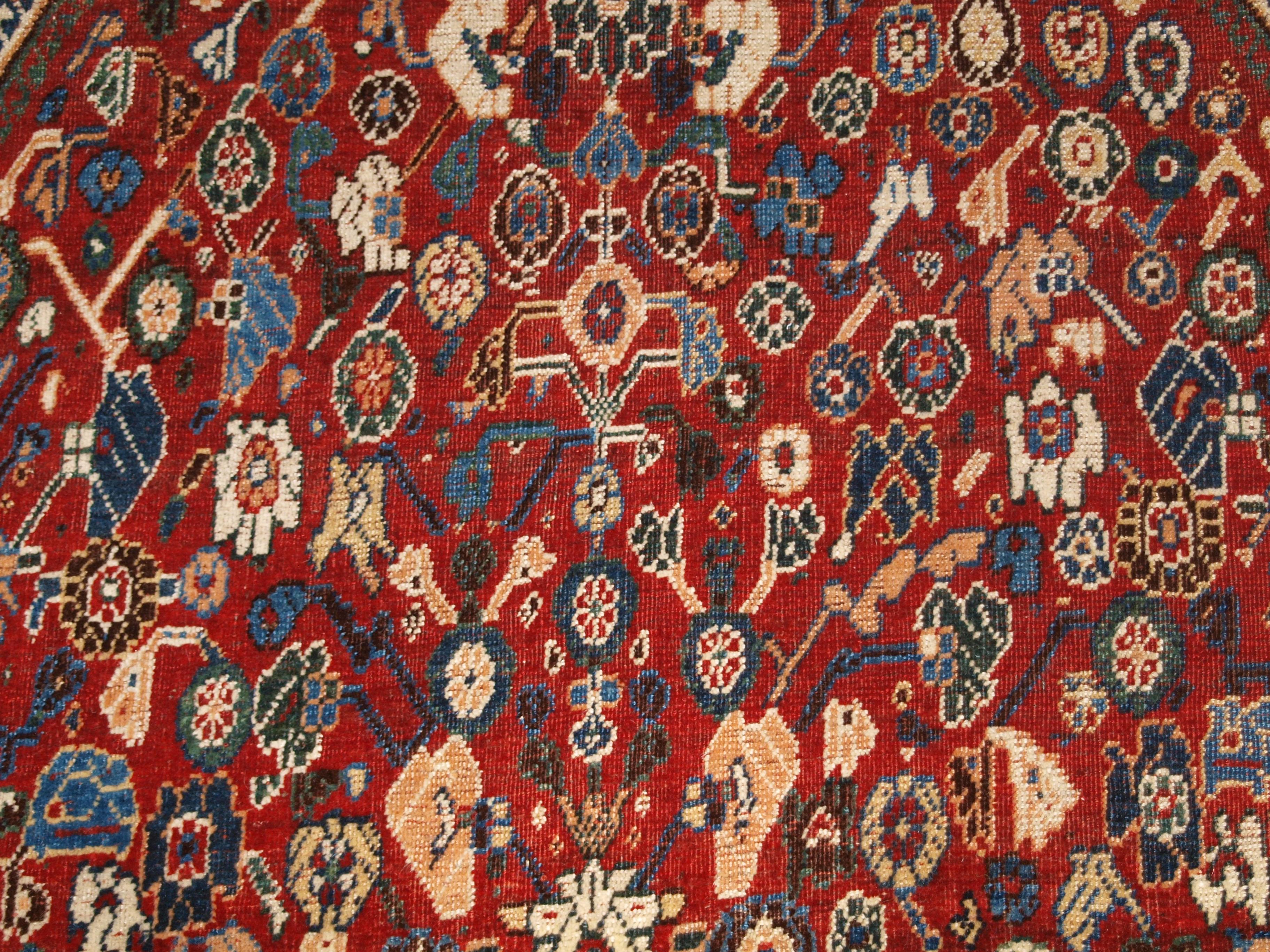 Antiker Gaschgai-Kaschkuli-Teppich mit ganzflächigem kleinem Blumenmuster, um 1900 im Angebot 7