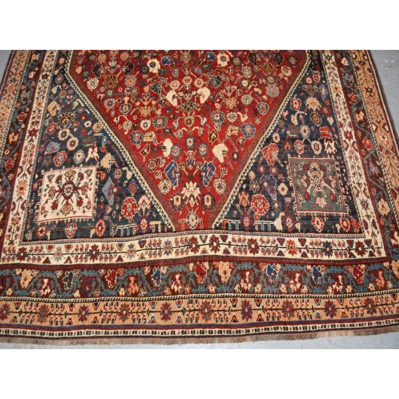 Antiker Gaschgai-Kaschkuli-Teppich mit ganzflächigem kleinem Blumenmuster, um 1900 (19. Jahrhundert) im Angebot