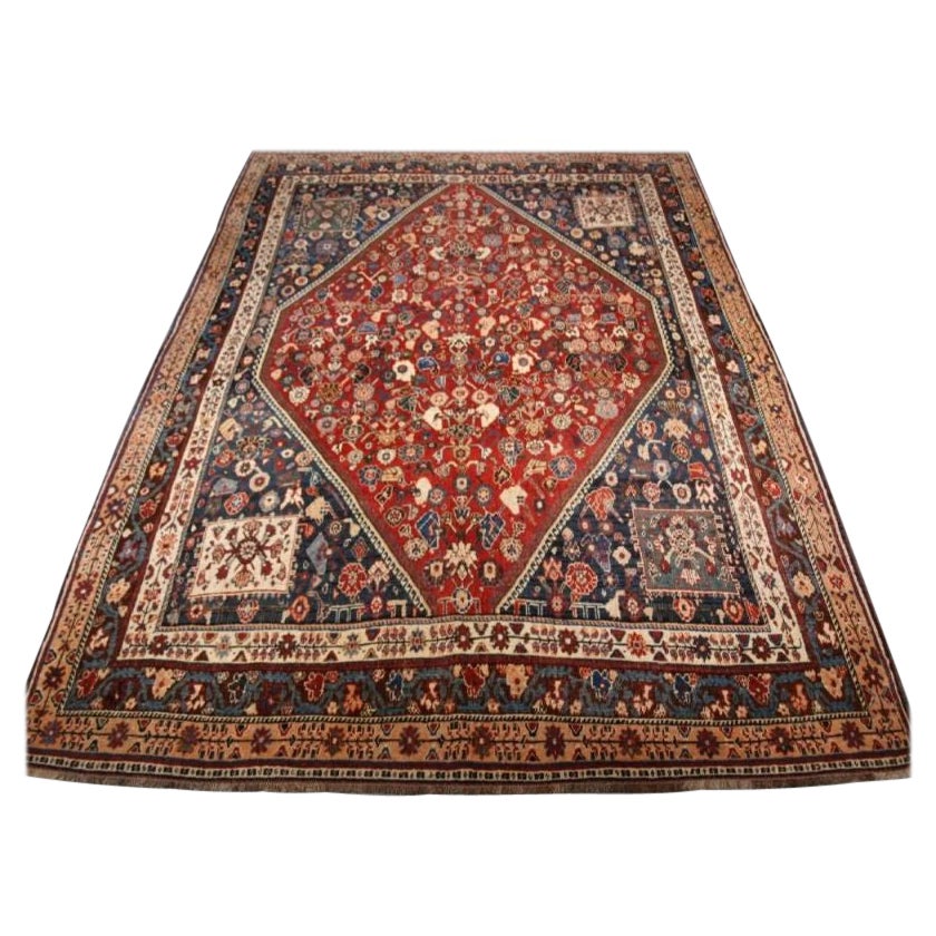 Antiker Gaschgai-Kaschkuli-Teppich mit ganzflächigem kleinem Blumenmuster, um 1900
