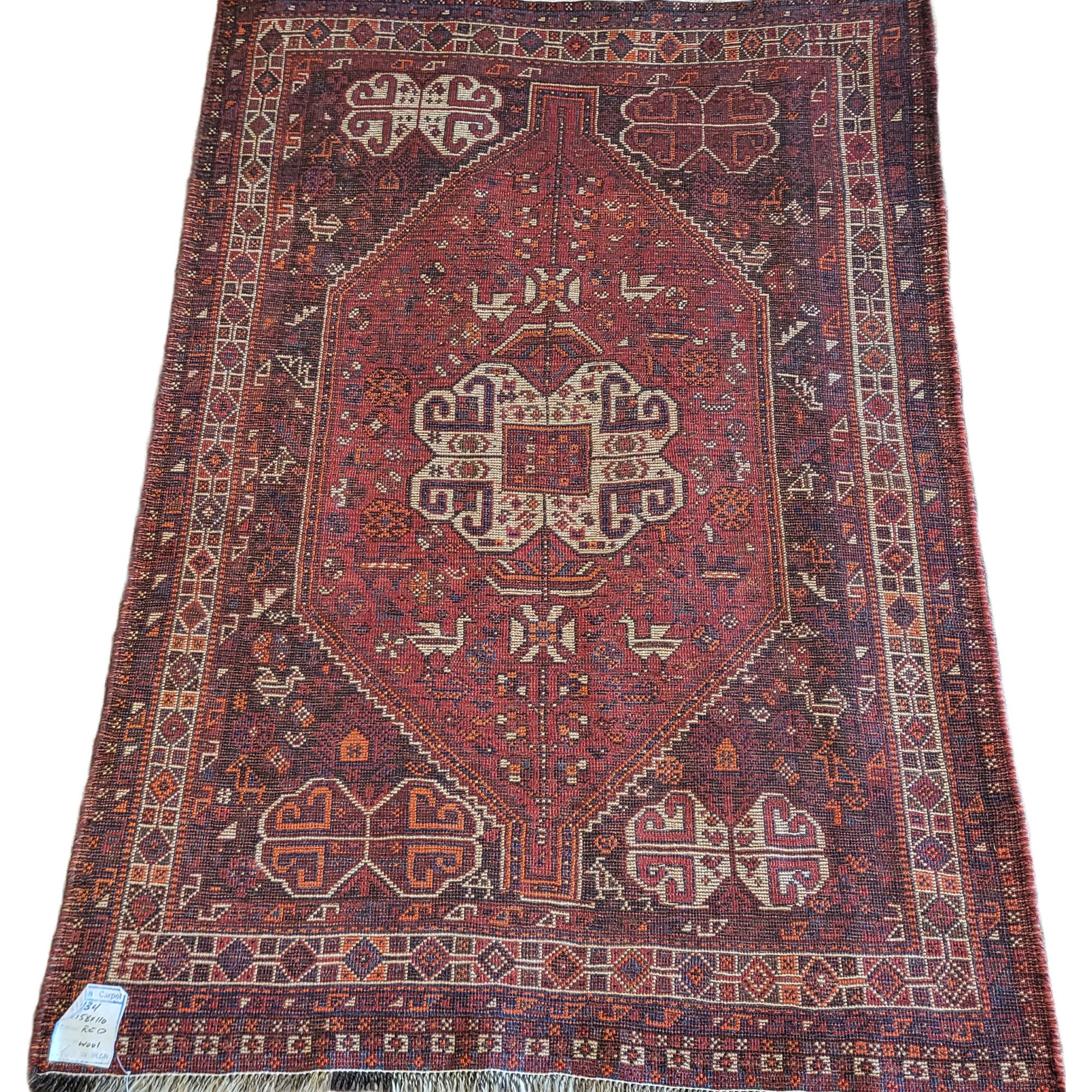 Antique Qashqai - Nomadic Persian Rug In Fair Condition For Sale In Blacksburg, VA