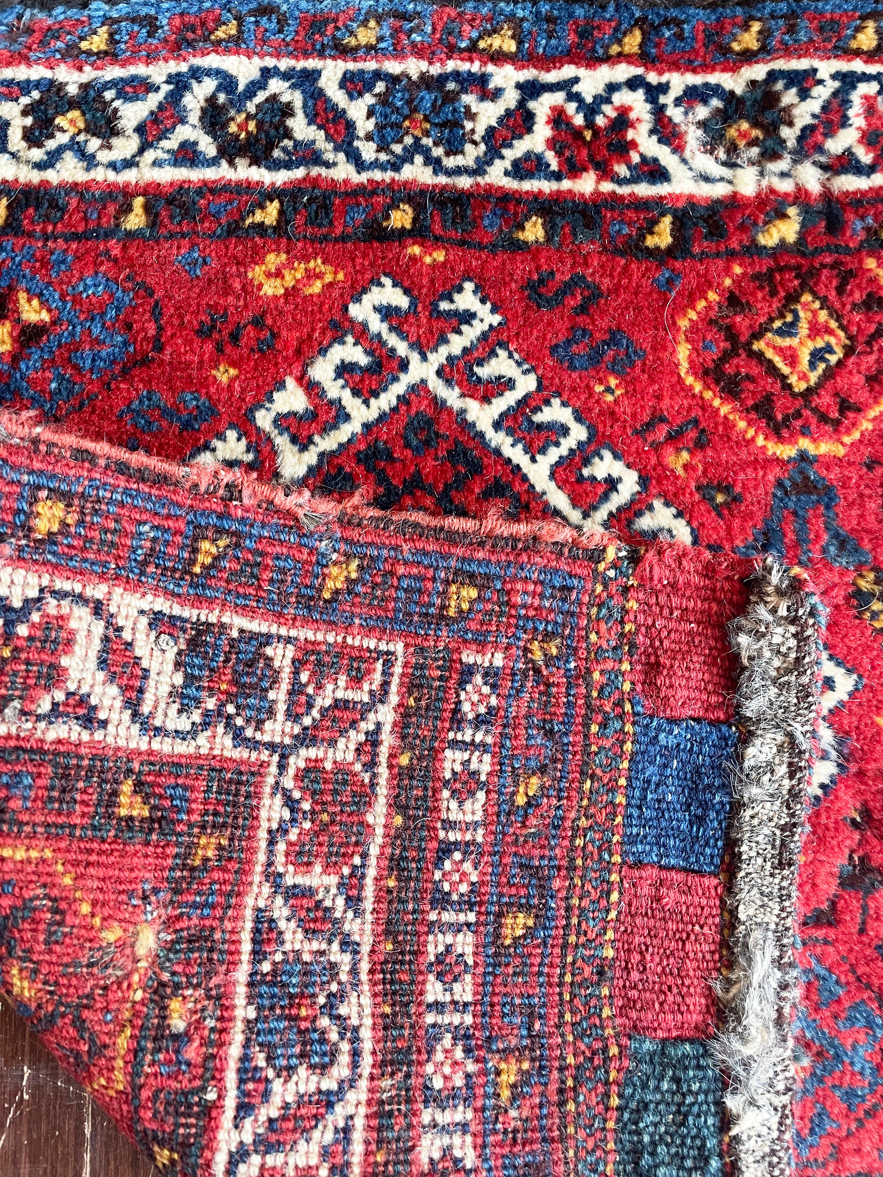 Wool Antique Qashqai Persian Rug/Bag For Sale