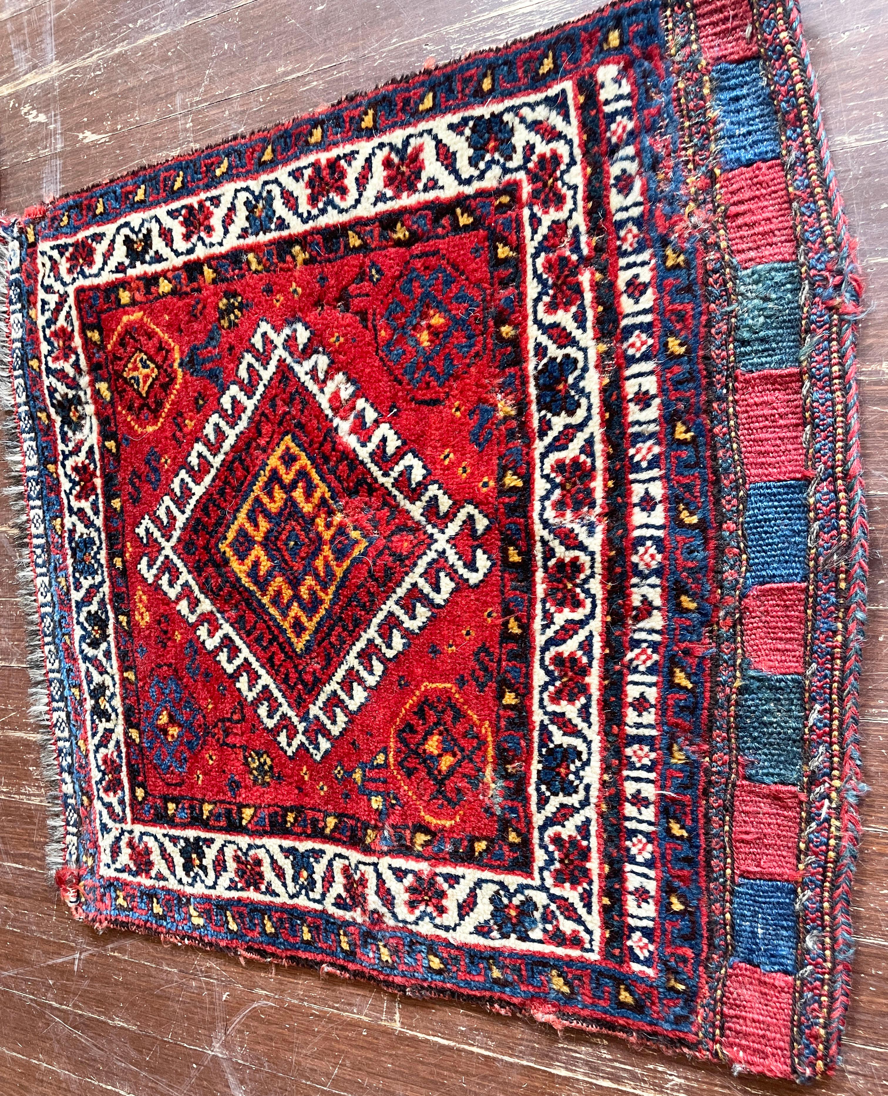 Antique Qashqai Persian Rug/Bag For Sale 1
