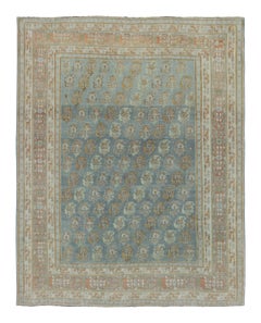 Antique Qashqai Persian Rug with Blue, Rust and Ivory Tones - Rug & Kilim