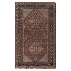 Antique Qashqai Polychromatic Rug with Medallions and Pictorials - Rug and Kilim