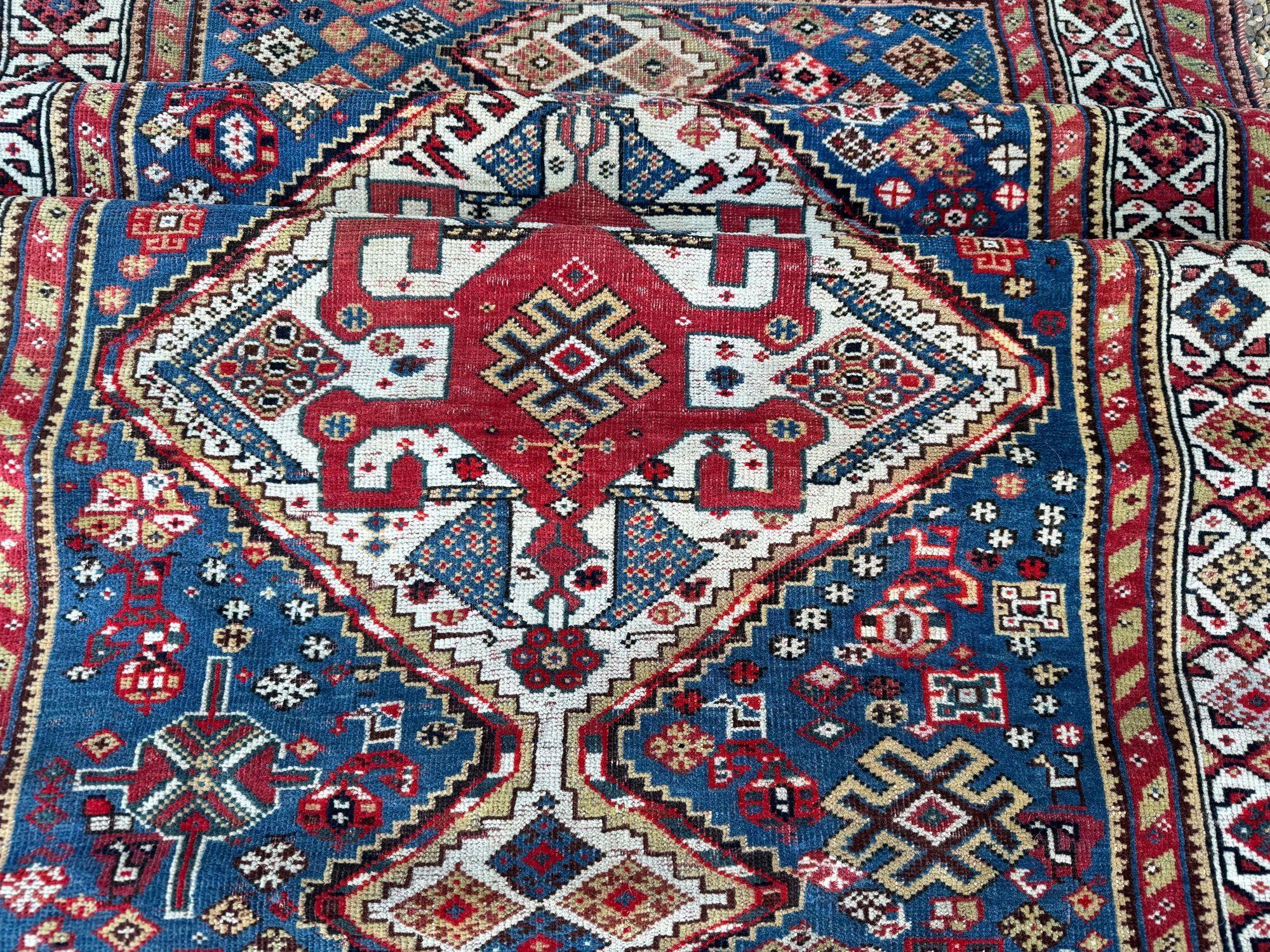 Antique Qashqai Rug 1.86m x 0.97m For Sale 8