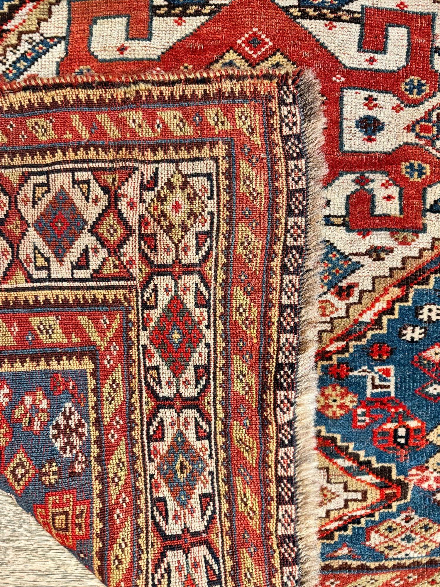 Antique Qashqai Rug 1.86m x 0.97m For Sale 10