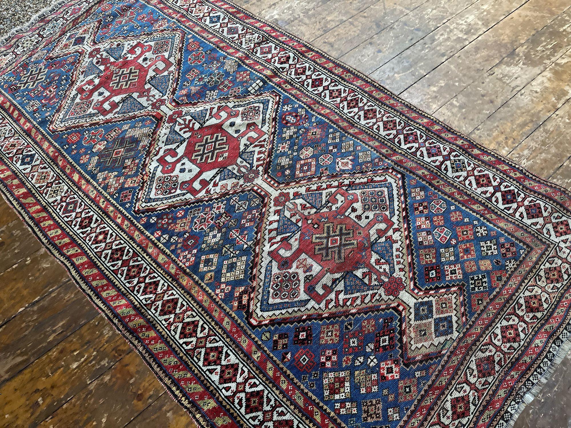 Antique Qashqai Rug 1.86m x 0.97m For Sale 1
