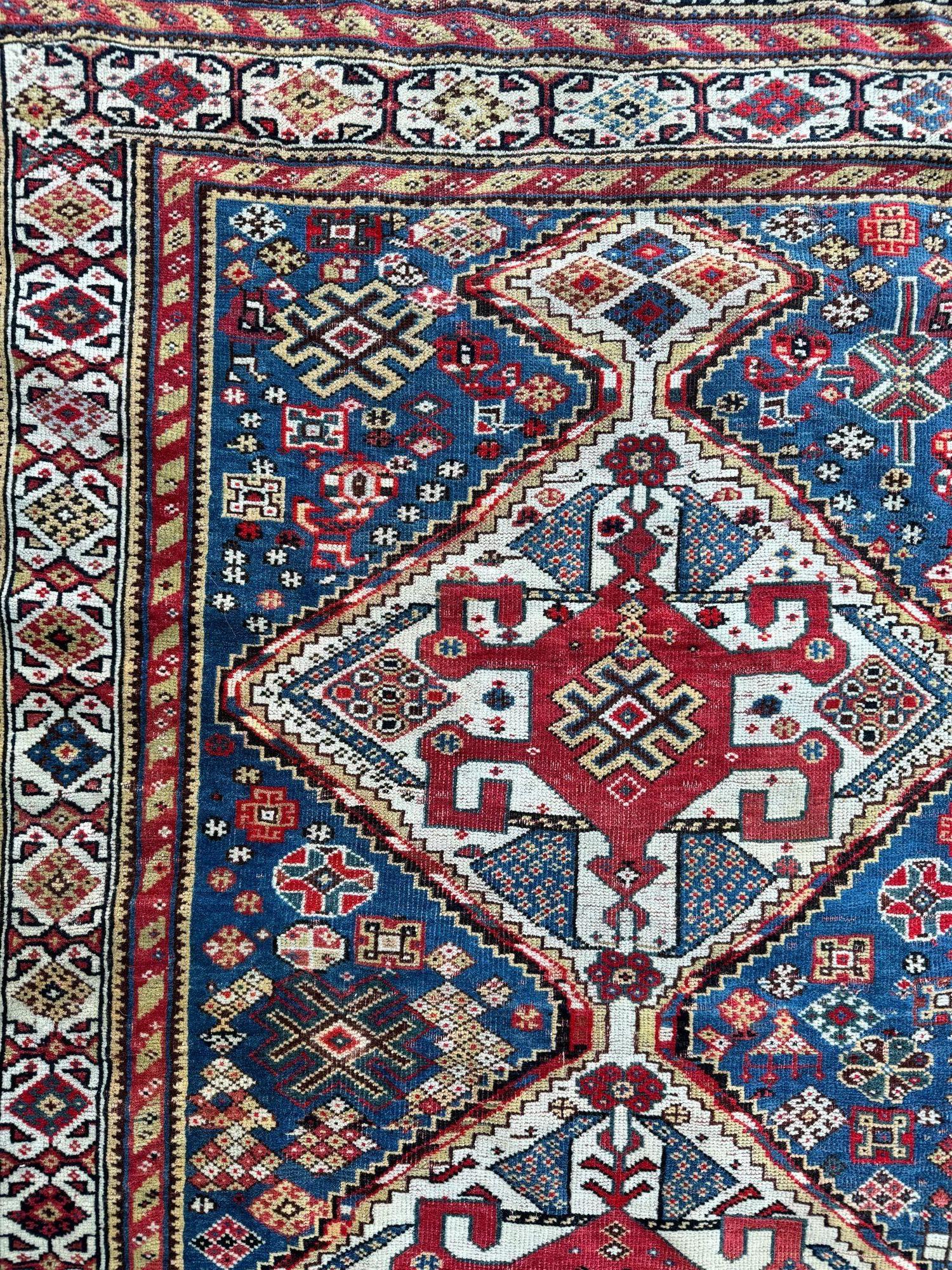 Antique Qashqai Rug 1.86m x 0.97m For Sale 2