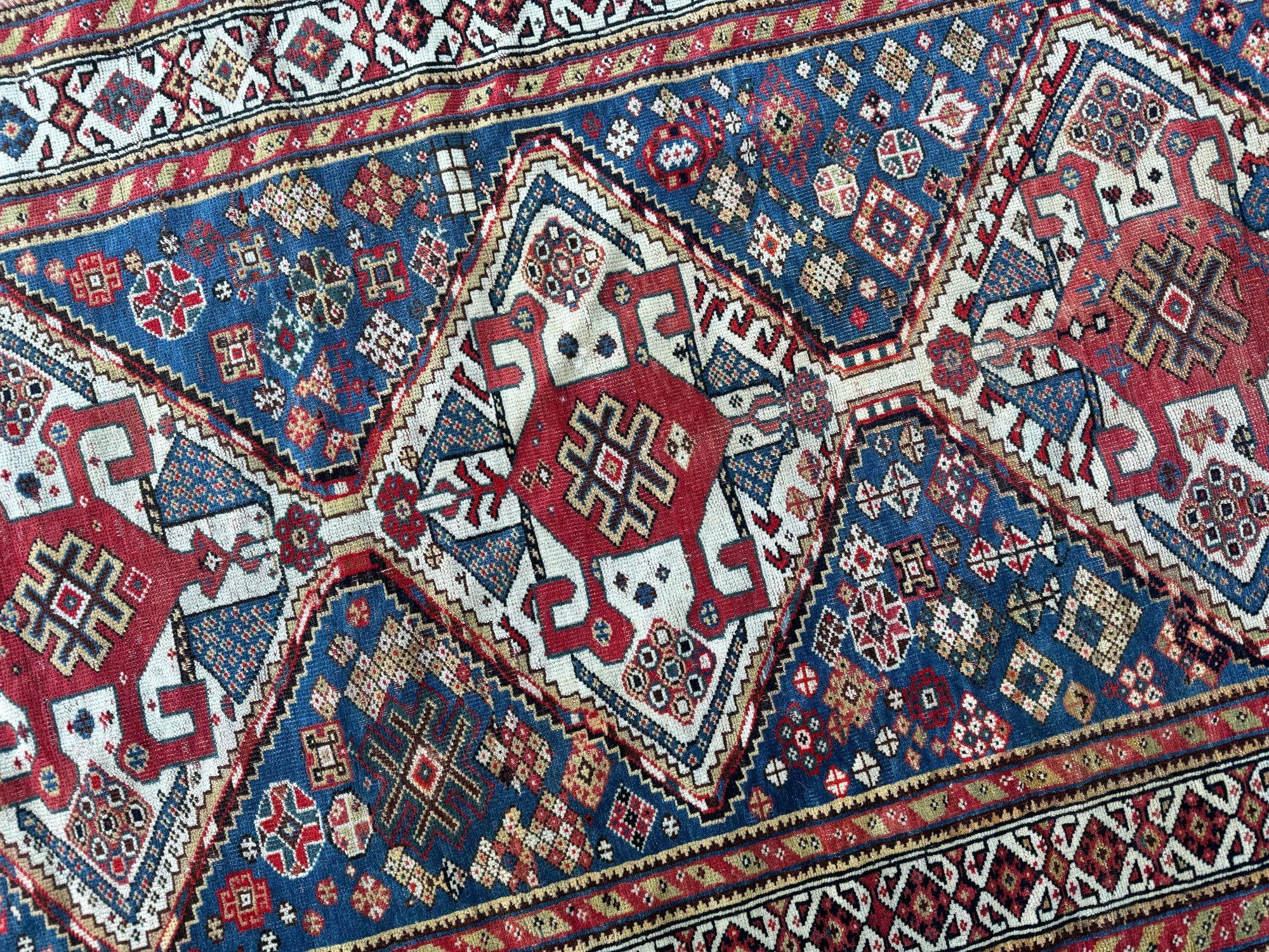Antique Qashqai Rug 1.86m x 0.97m For Sale 4