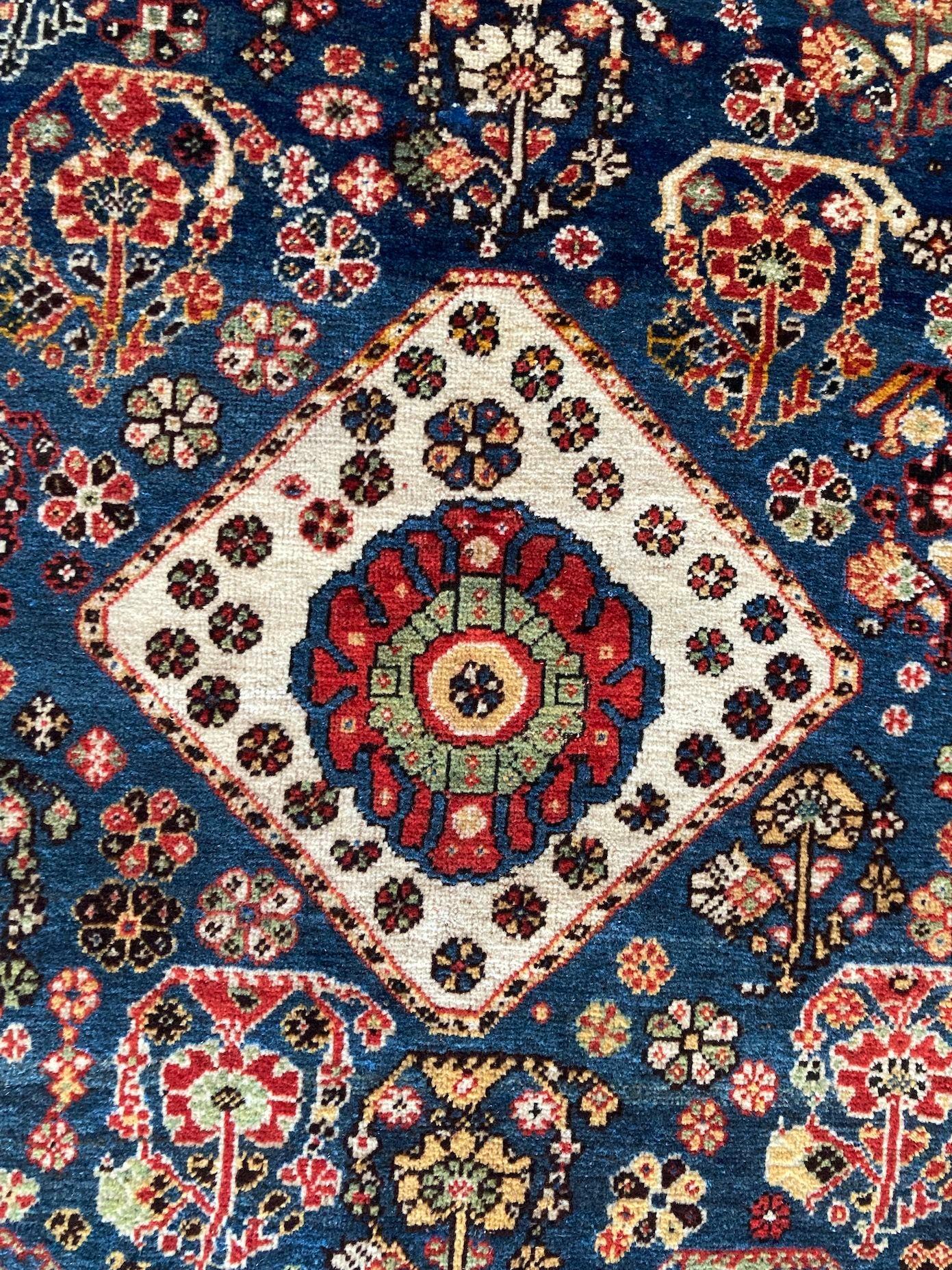 Antique Qashqai Rug 1.86m x 1.27m For Sale 7