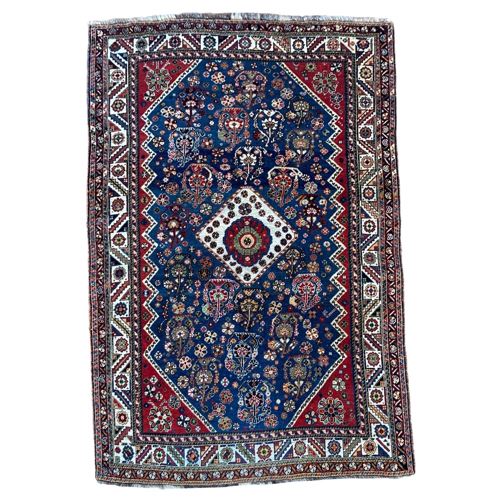 Antique Qashqai Rug 1.86m x 1.27m For Sale