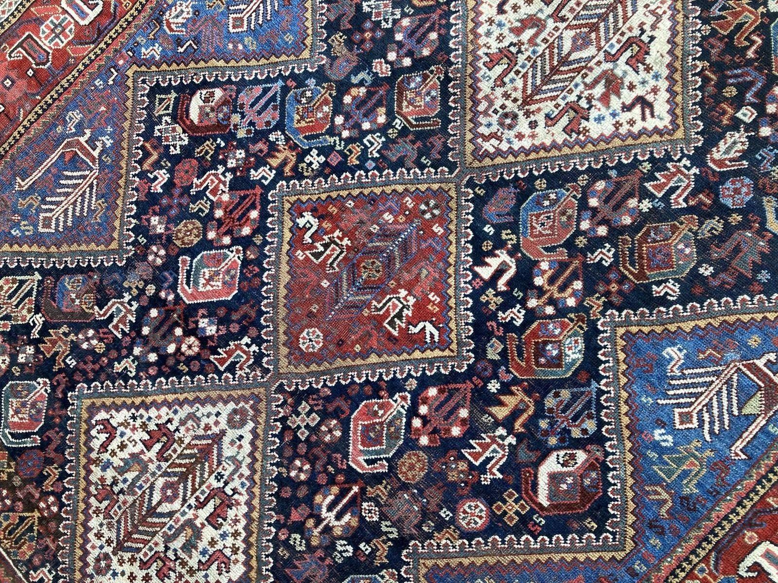 Antique Qashqai Rug 1.90m 1.57m For Sale 5