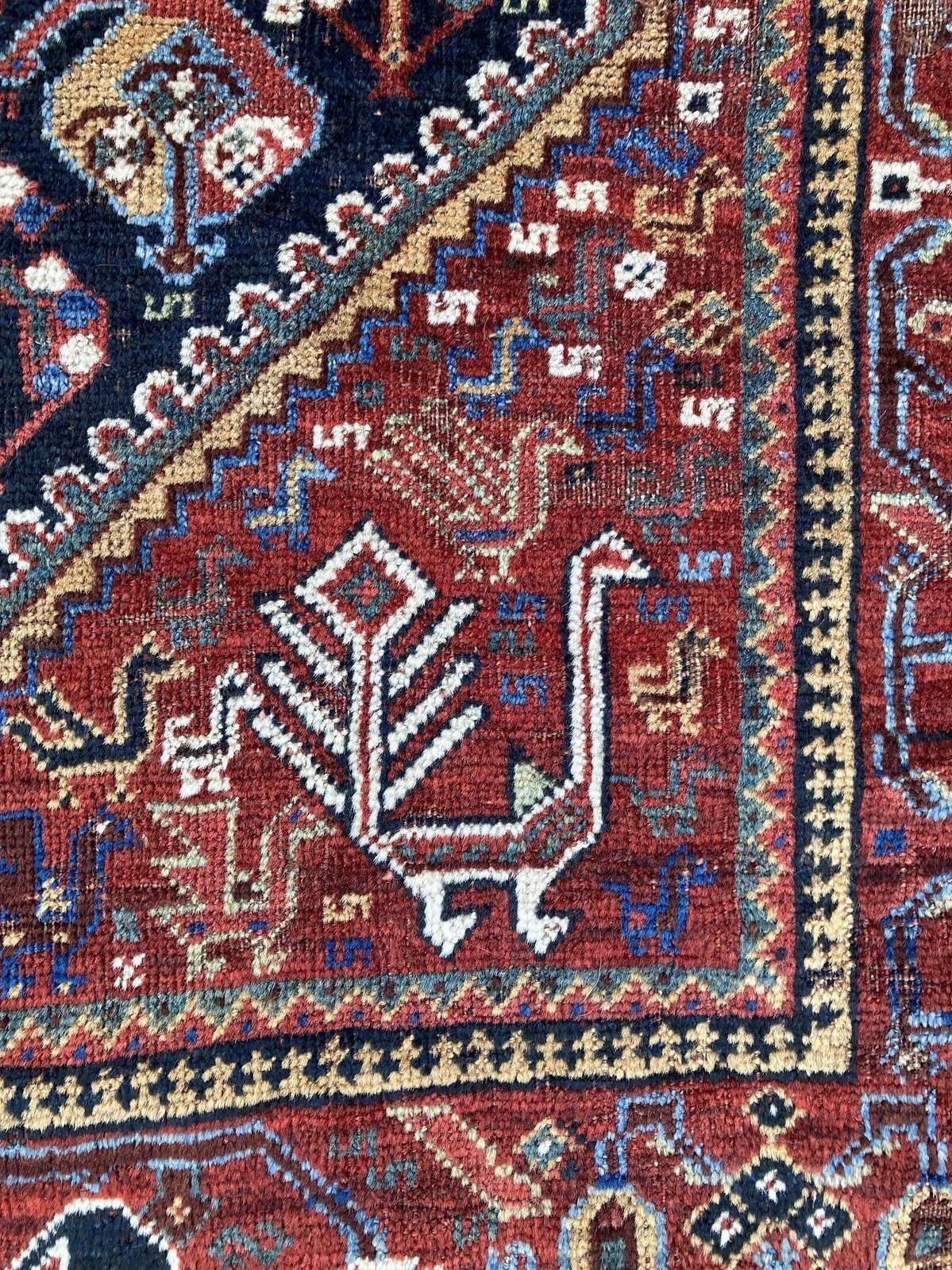 Antique Qashqai Rug 1.90m 1.57m For Sale 7