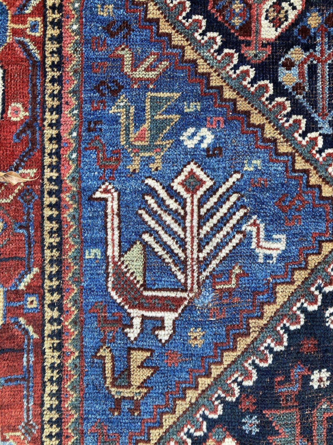 Antique Qashqai Rug 1.90m 1.57m For Sale 9