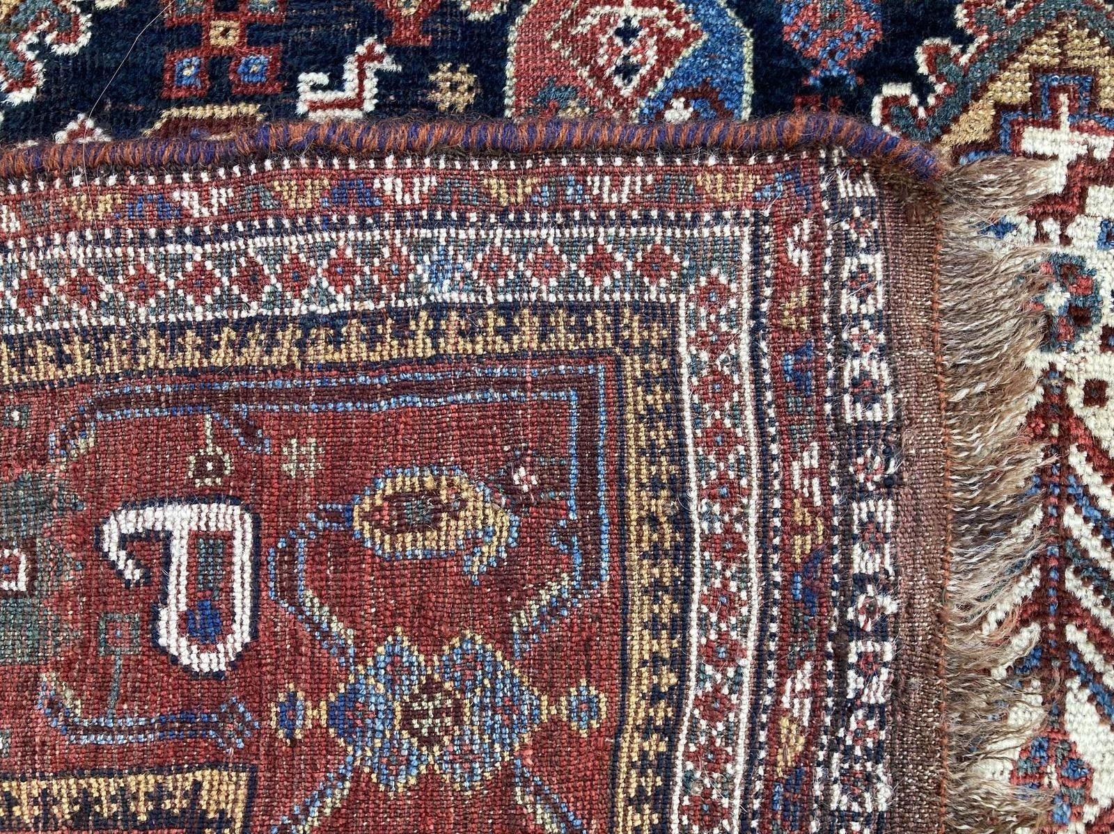 Antique Qashqai Rug 1.90m 1.57m For Sale 12