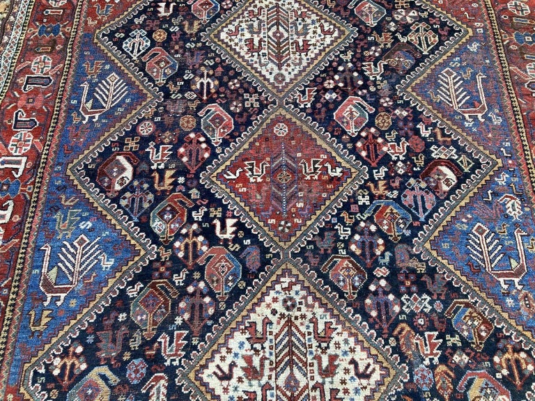 Antique Qashqai Rug For Sale at 1stDibs