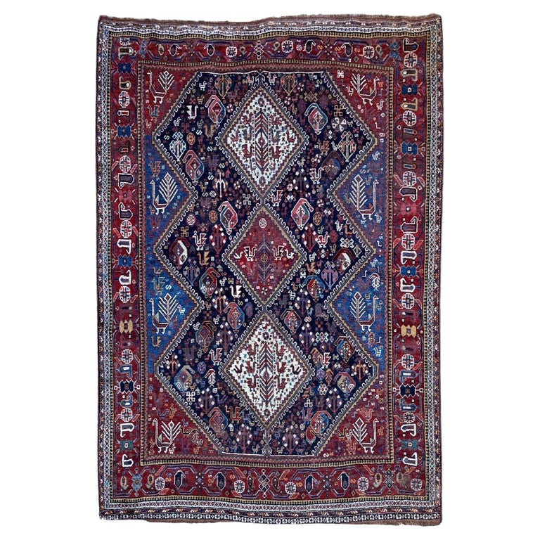Antique Qashqai Rug For Sale at 1stDibs