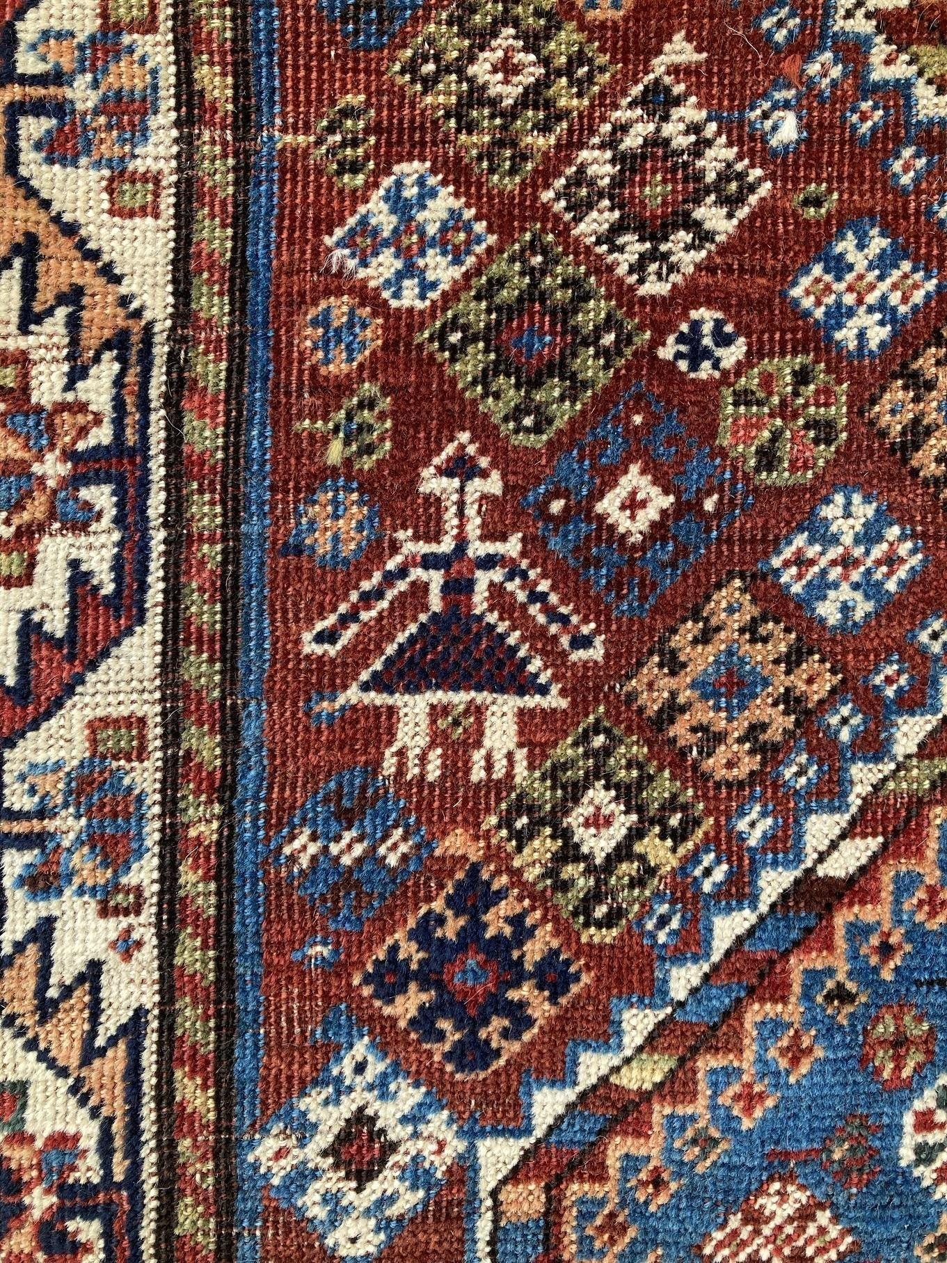 Antique Qashqai Rug 2.54m X 1.41m For Sale 5