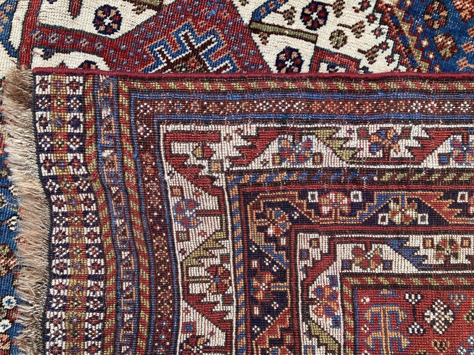 Antique Qashqai Rug 2.54m X 1.41m For Sale 11