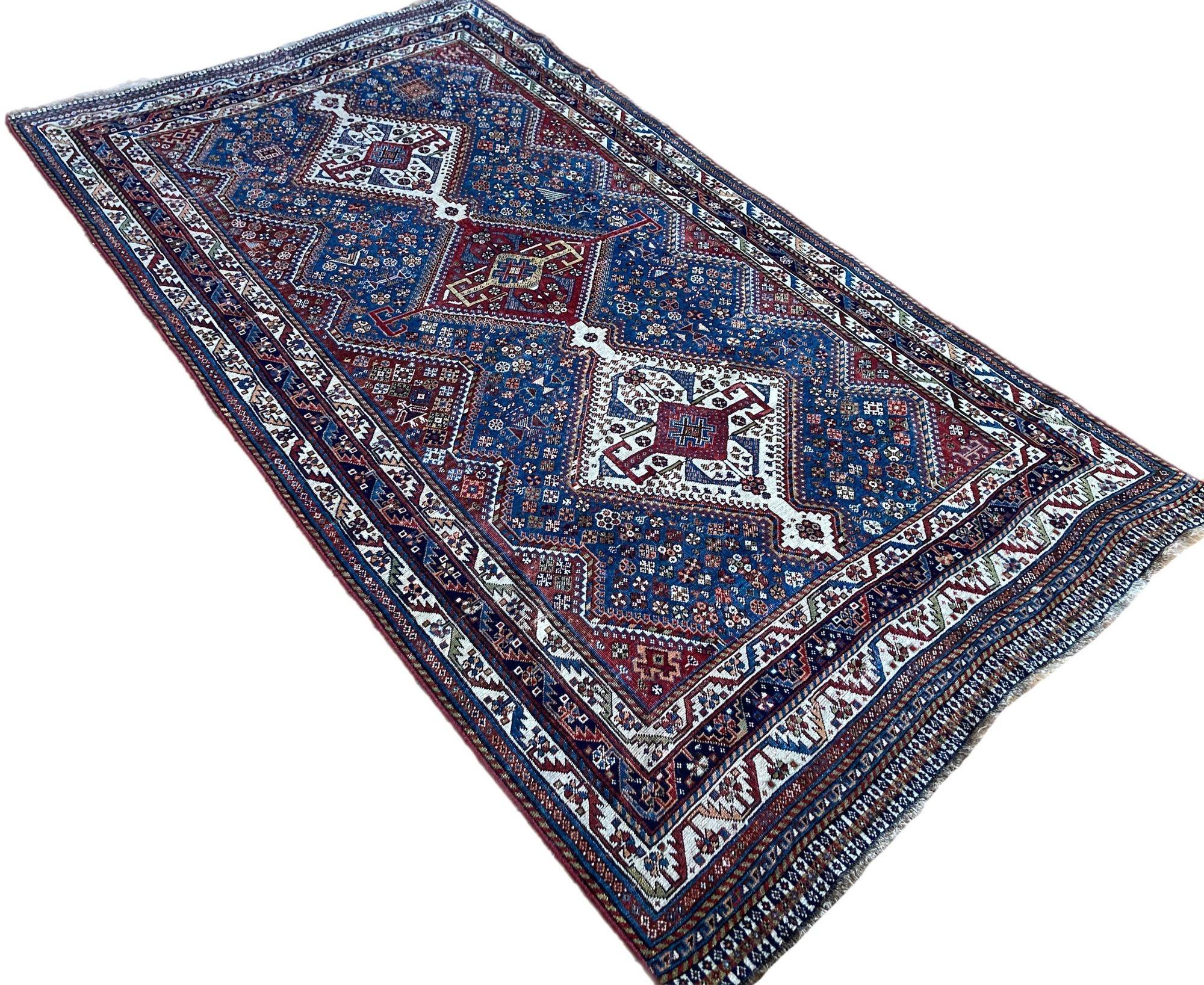 Tapis Qashqai ancien 2,54 m x 1,41 m Bon état - En vente à St. Albans, GB