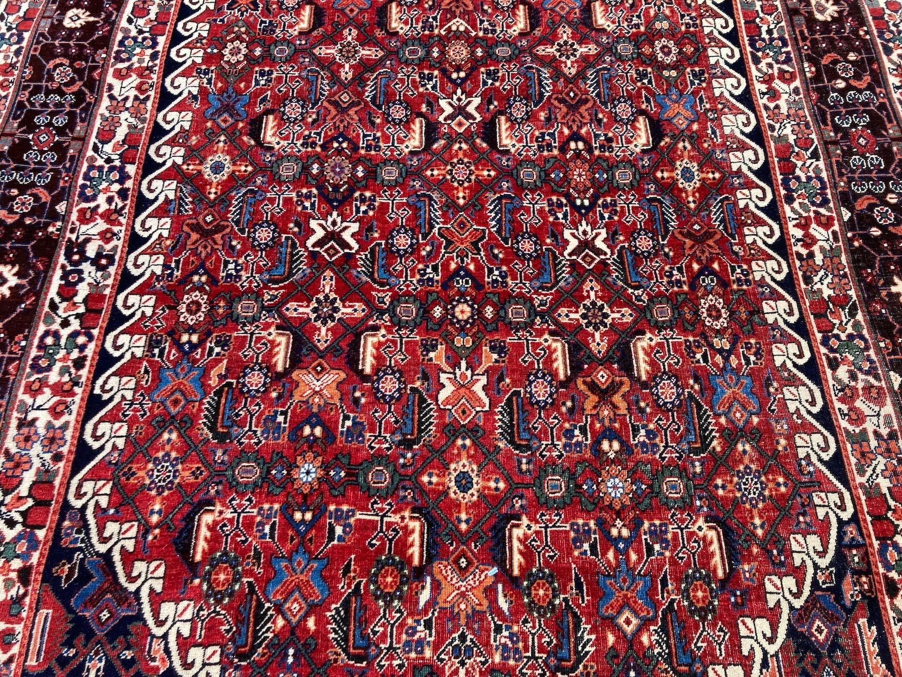 Antique Qashqai Rug 2.61m x 1.65m For Sale 3