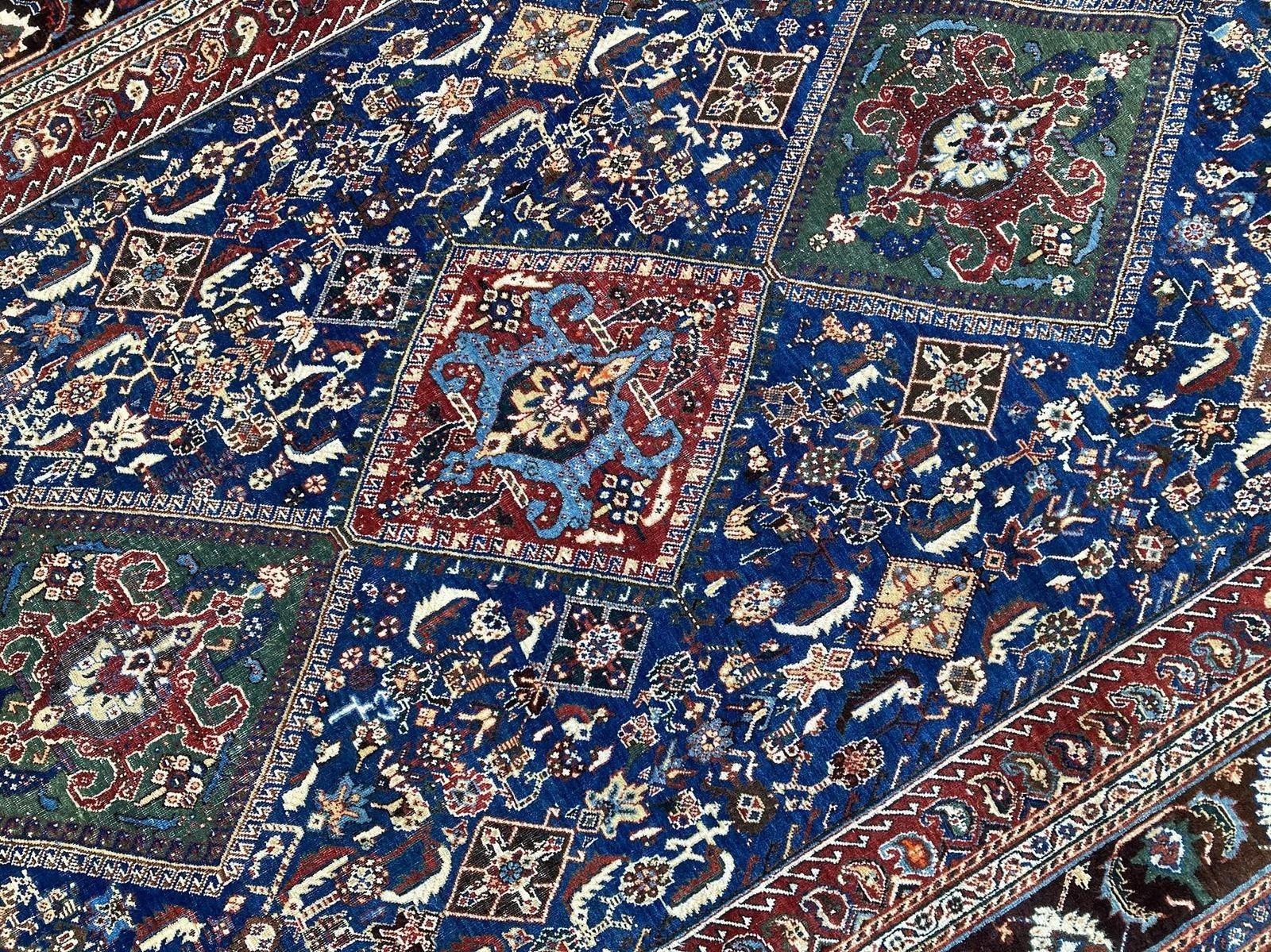 Tapis Qashqai ancien de 2,62 m x 1,57 m en vente 5