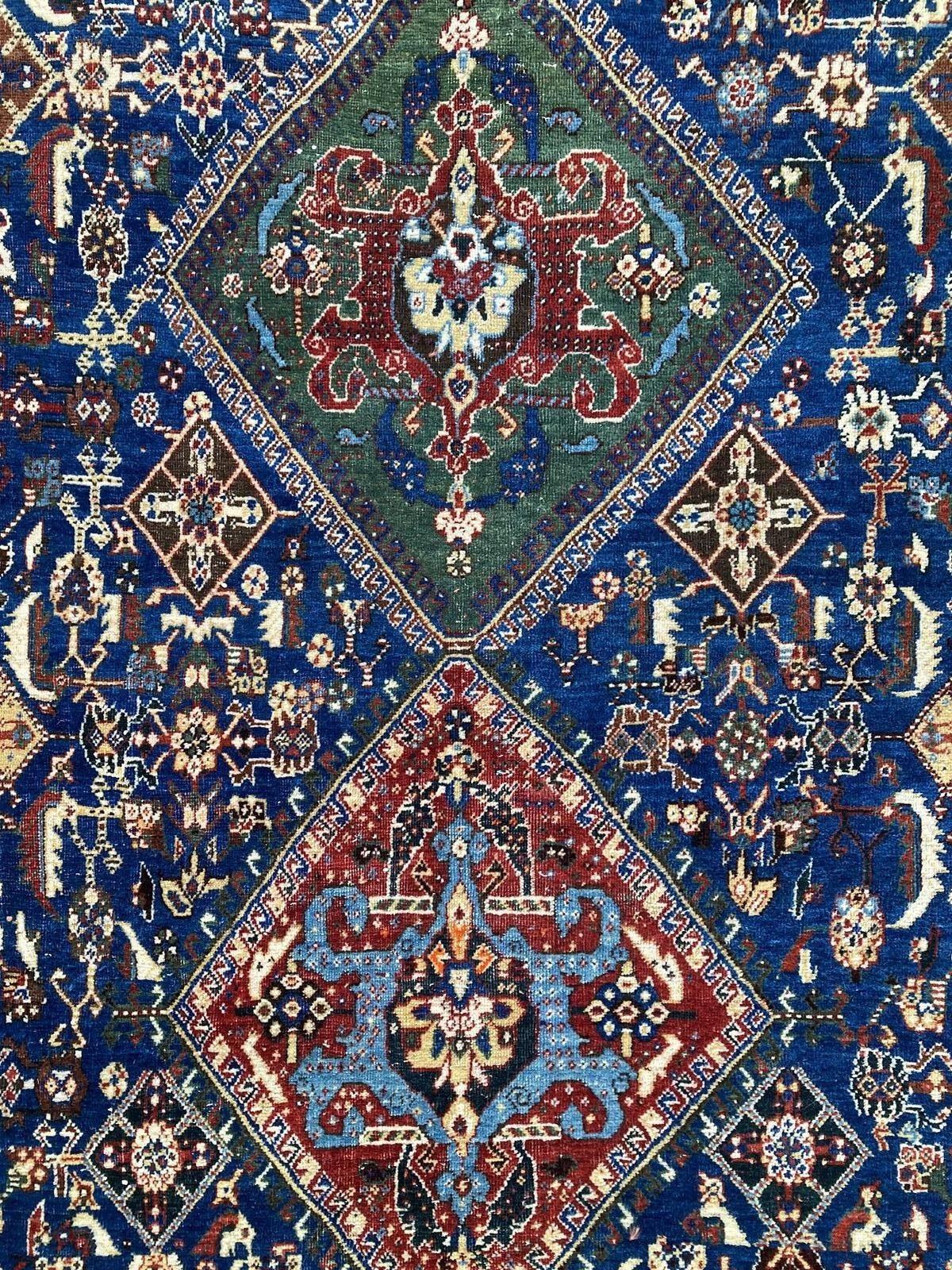 Tapis Qashqai ancien de 2,62 m x 1,57 m en vente 8